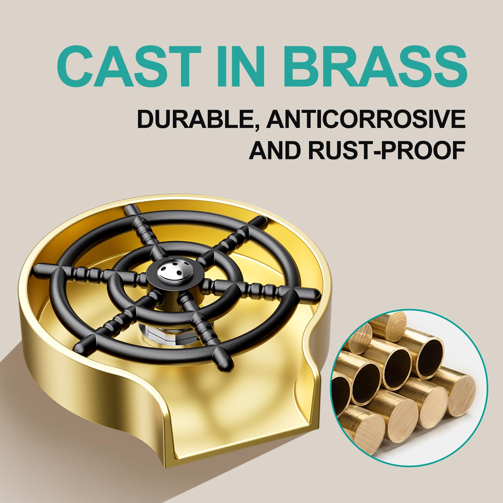 Auleend Brass Faucet Glass Rinser For Kitchen Sinks,Bottle Washer,Kitchen Sink Accessories (Orb)