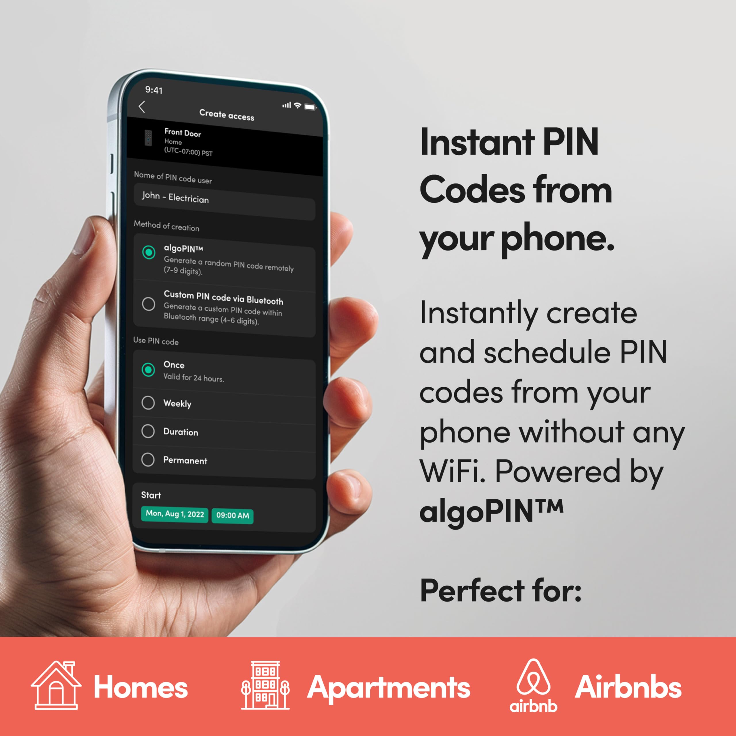 Igloohome () Deadbolt Go Smart Lock W/Fingerprint, Digital Keys, Remote Pin Codes, Apple Watch & Alexa W/Wifi Bridge (Sold Separately) - Tested To Ansi Standards, Easy To Install (Matte Black)