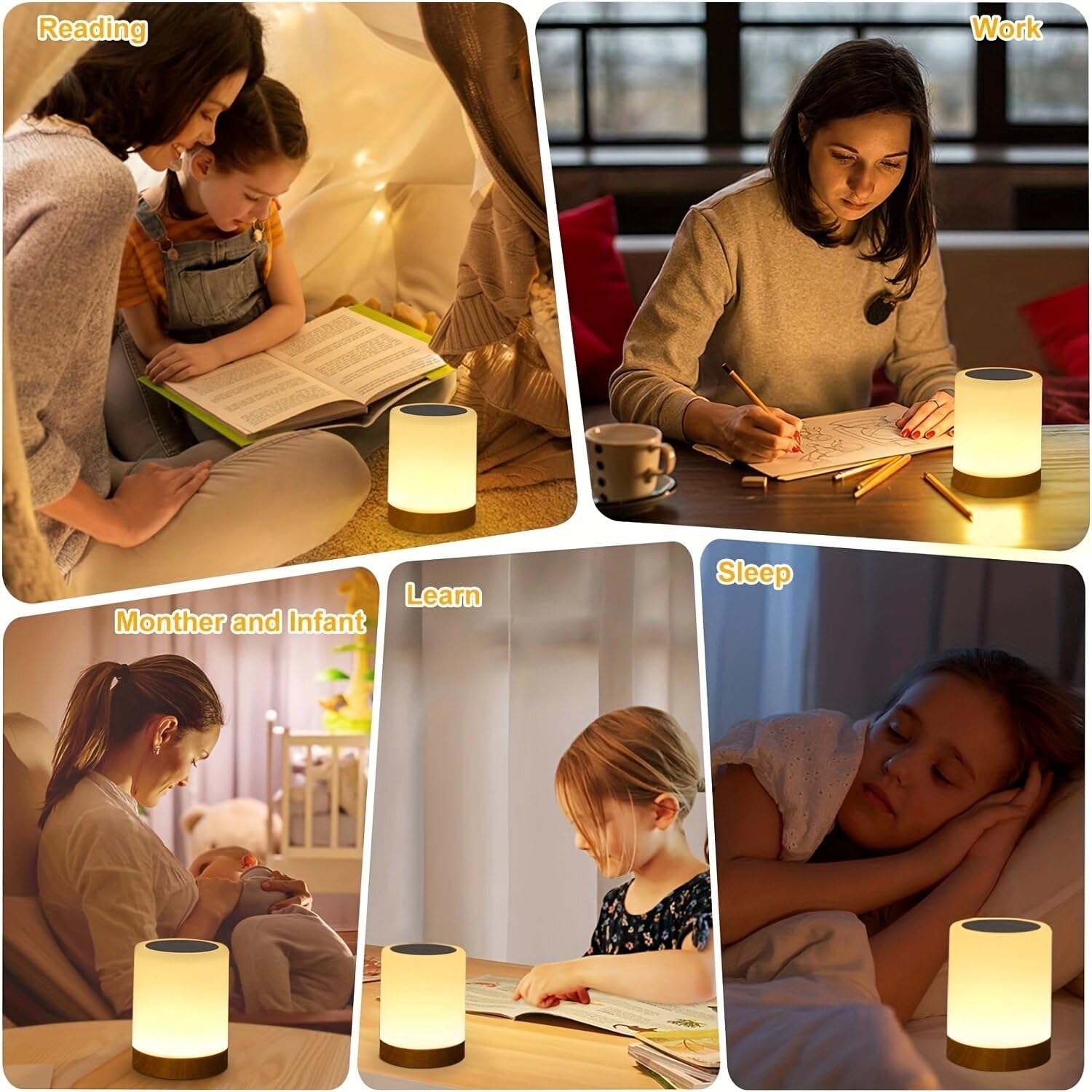 Lhyuetong Night Light,Led Touch Bedside Table Lamp,Touch Lamp For Bedrooms Living Room Portable Table Bedside Lamps With Rechargeable Internal Battery Warm White Light Rgb Color Changing Night Light