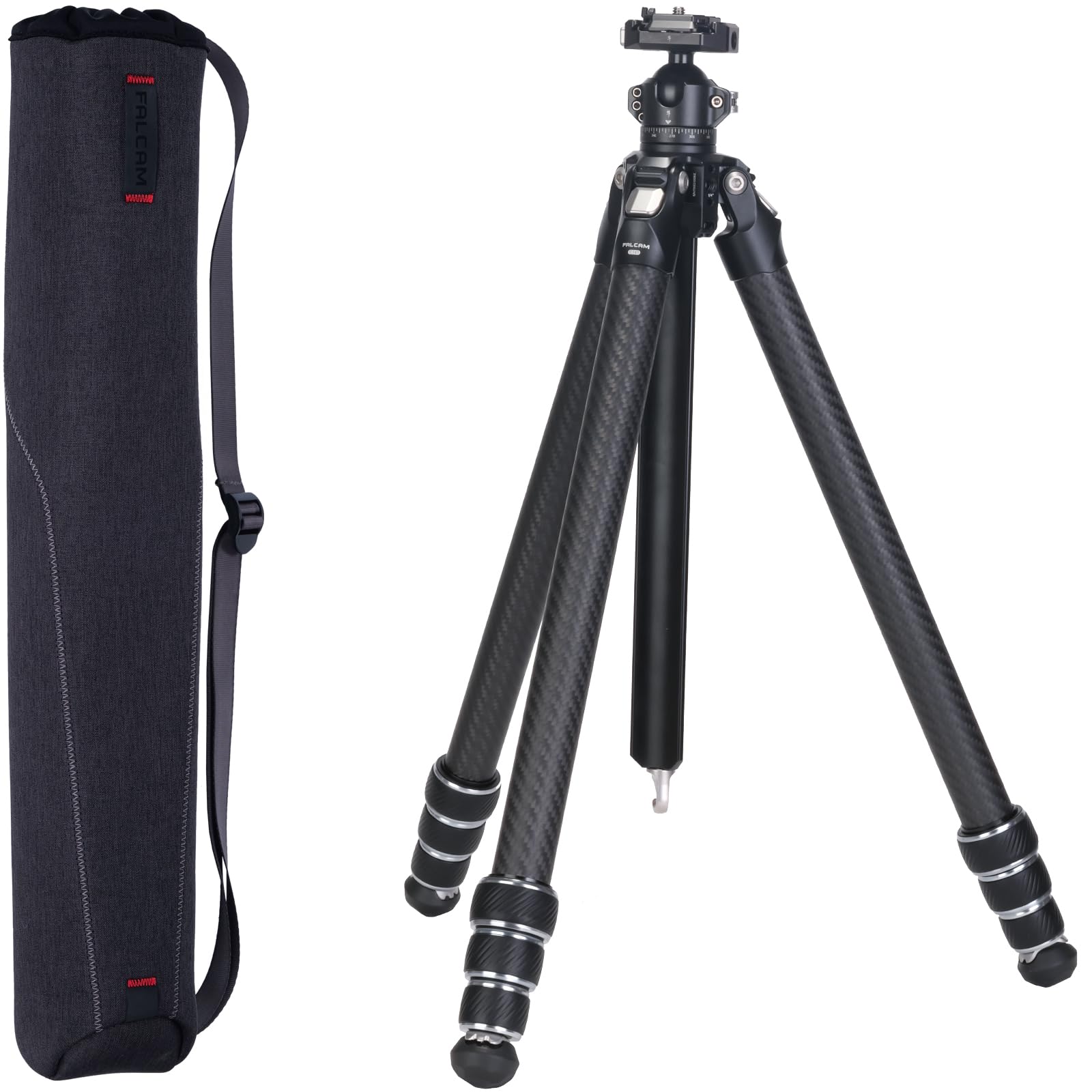 Falcam Treeroot 61" Carbon Fiber Small Travel Tripod Kit C141K-301, 4-Section Round Tube Legs, Quick Lock Tripod With Ballhead-T00A4903