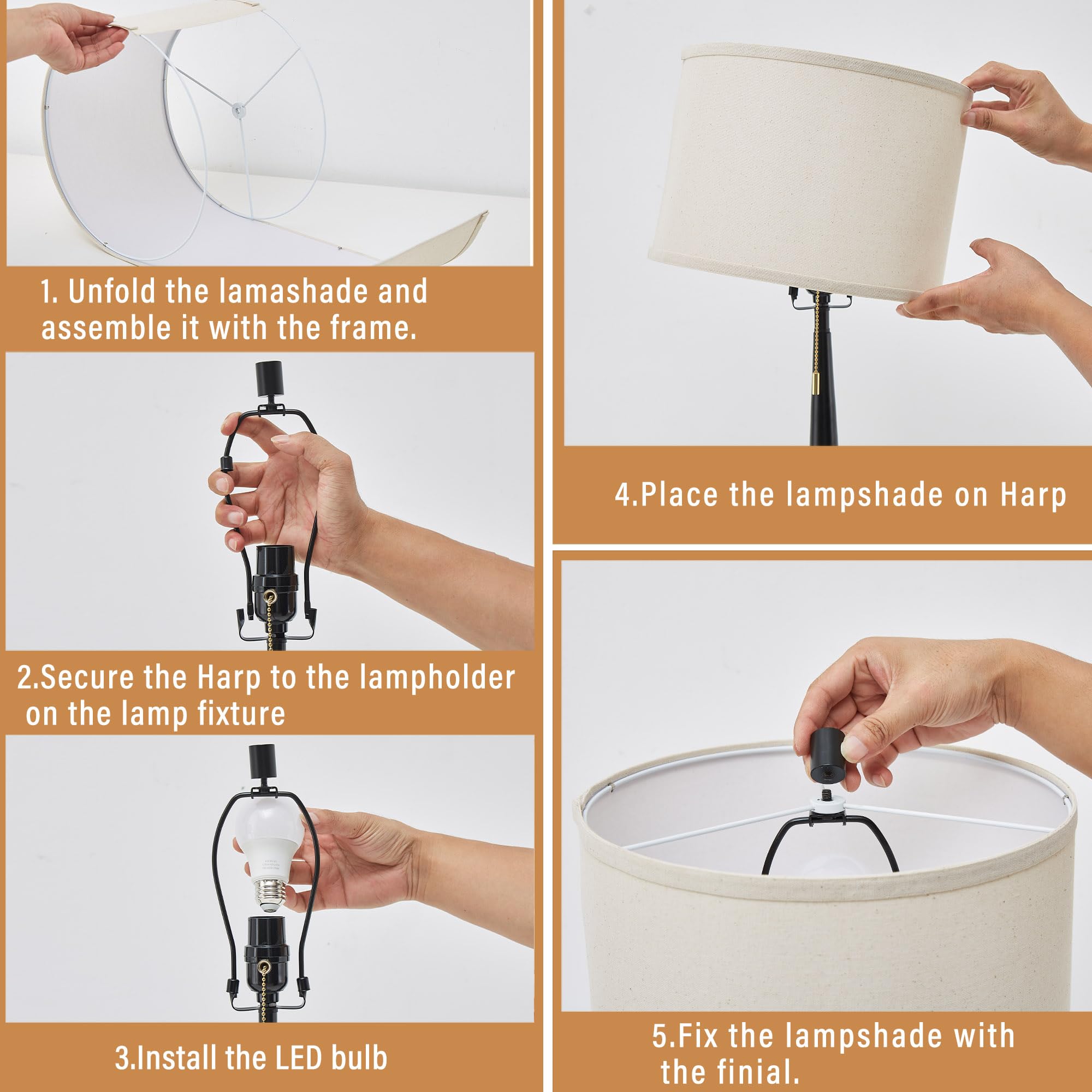 Gyrovu Table Lamp Set Of 2, Beside Lamps With Usb-C+A Nightstand Lamp With Pull Chain Swtich Modern Led Table Lamp For Living Room, Bedroom & Office-9W Led Bulbs Included(Black Set Of 2)