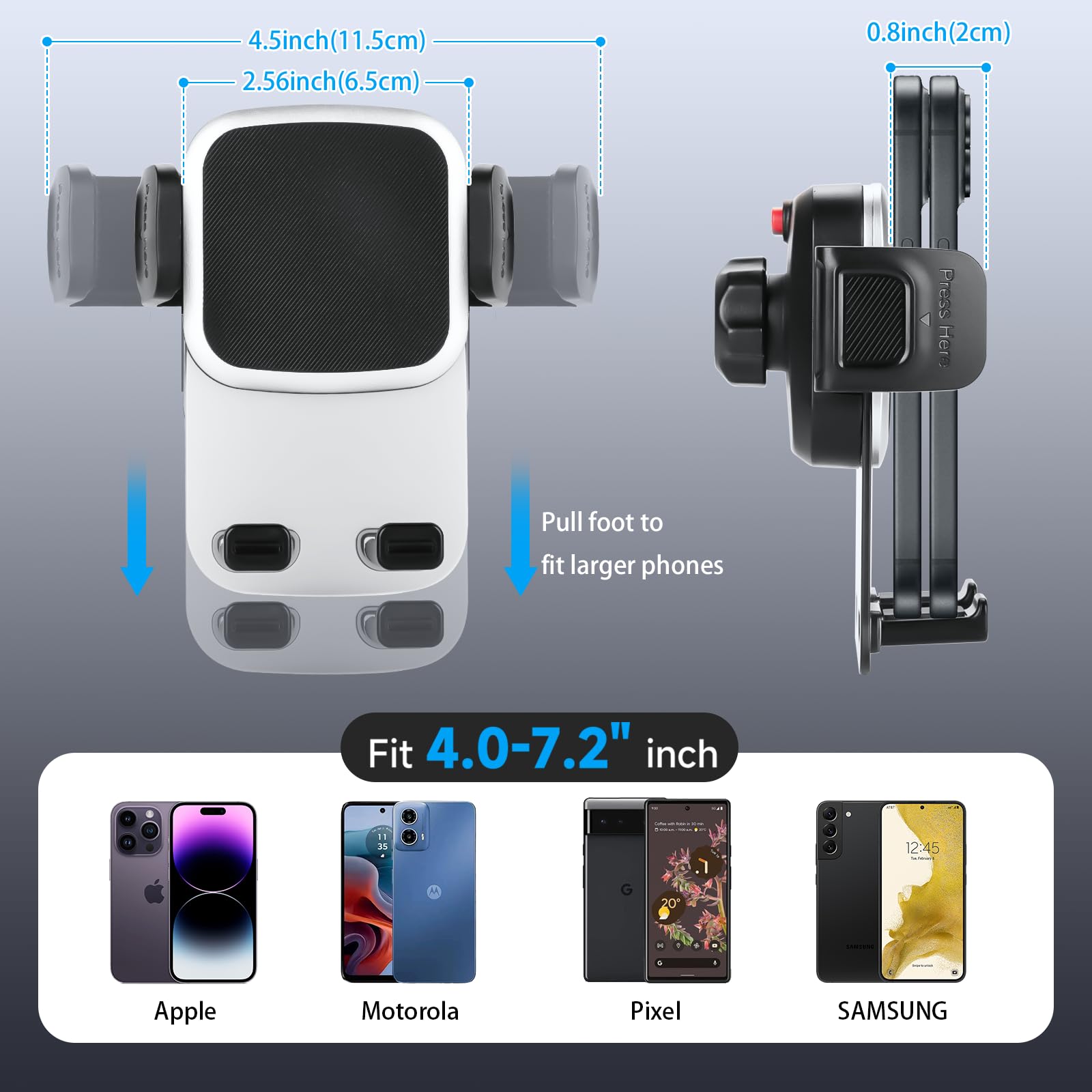Bsadiy Phone Mount For Tesla Model 3/Y Accessories , For Adjustable Universal Tesla Phone Mount For Tesla Model 3/Y/Cybertruck Screen, Non-Adhesive For Tesla Phone Holder Fits All Phone