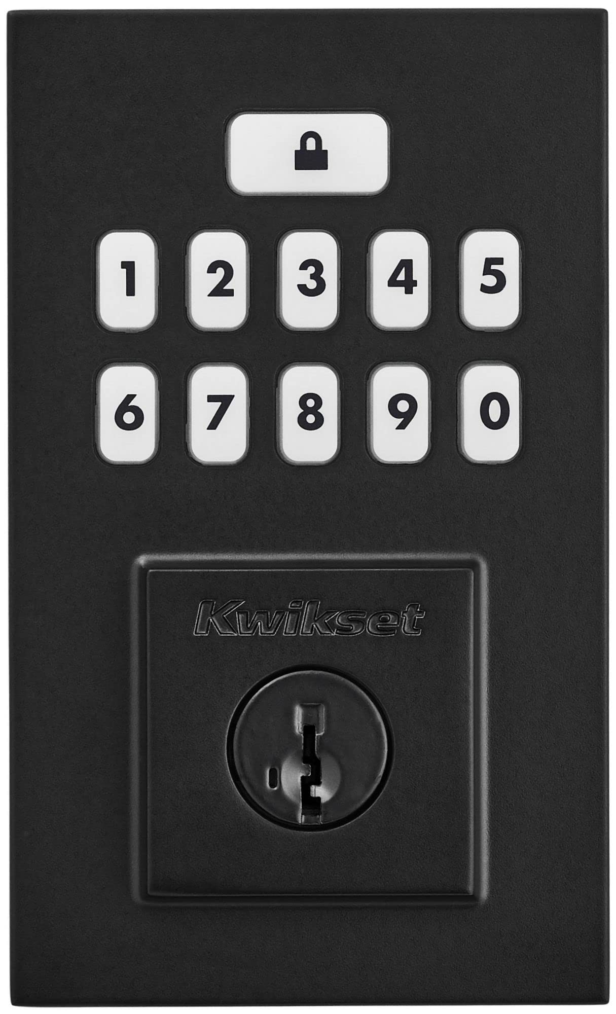 Kwikset 9260Cnt-514S Contemporary Smartcode Keypad Electronic Deadbolt Smartkey Matte Black Finish