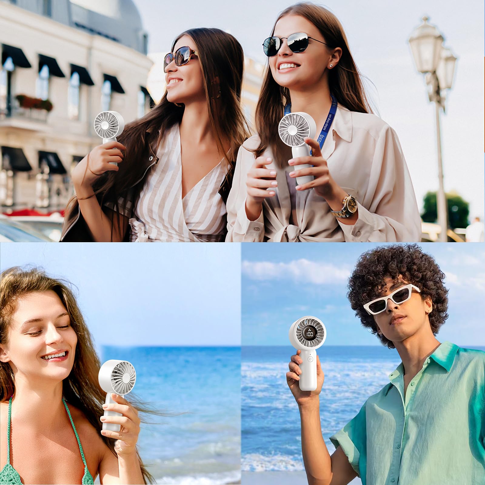 Portable Mini Handheld Fan - 5 Speeds, Usb-C Rechargeable, Patented 3D Petal Airflow, Low Noise