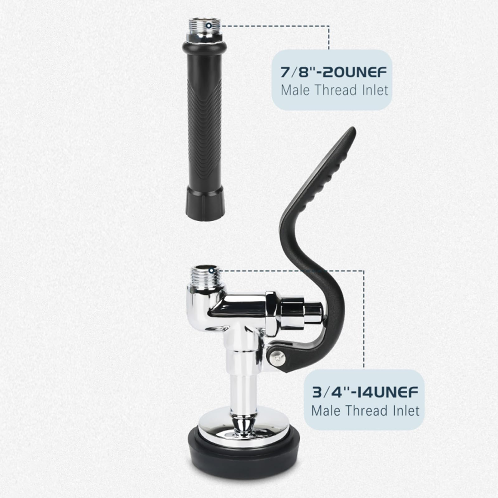 Bzimak Commercial Sink Sprayer Head, Pre Rinse Sprayer Commercial With Anti Slip Handle, High Pressure Sprayer Replacement 1.42Gpm Commercial Sprayer For Sink (Black)