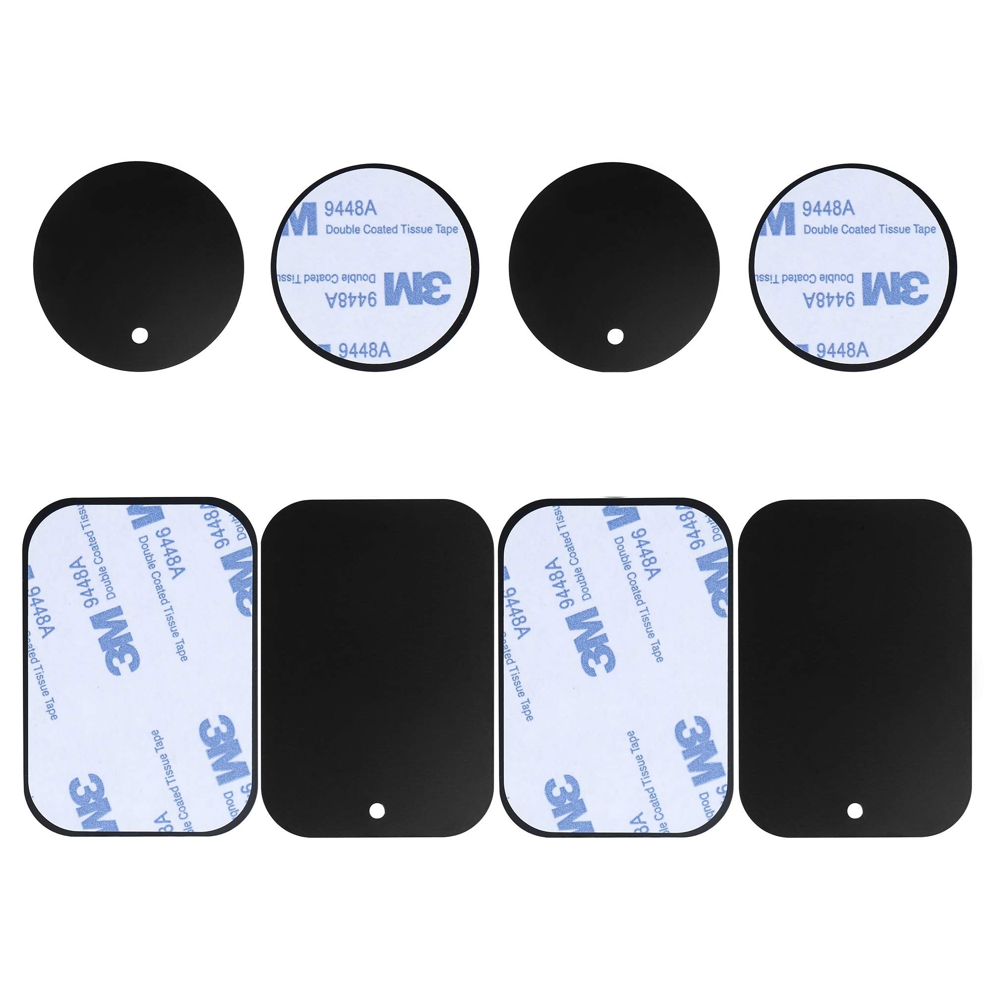 D.Sking 8-Pack Replacement Mount Metal Plates Car Phone Holder Iron Plates For Car Mount Car Kits (8-Pack Black)