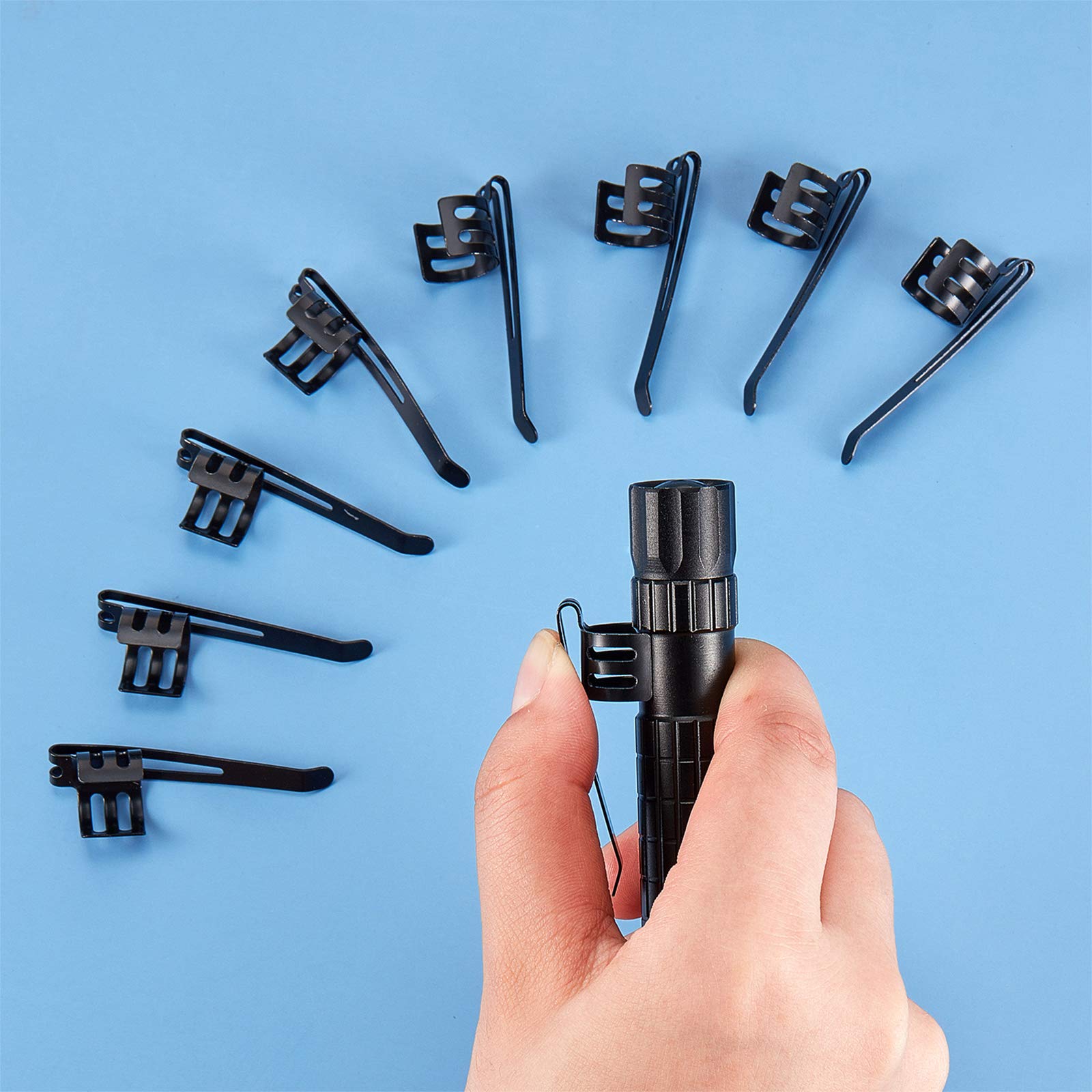Outus Flashlight Pocket Black Clip Removable Accessory Penlight Replacement Parts For Flashlights Keychain Lights (40)