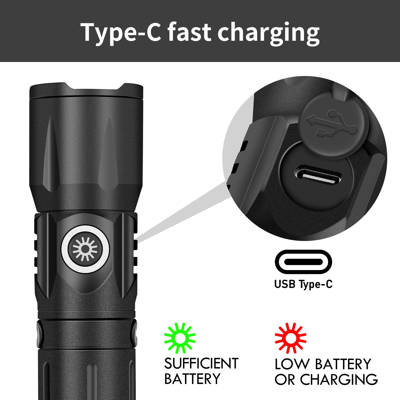 Nwdey Super Bright Lightweight Flashlight With Clip : Only 2.12 Ounces, 500 Lumens,Pocket-Size, Zoomable, Rechargeable, Waterproof, Sos-Mode, Adjustable Brightness For Outdoor & Emergency Use