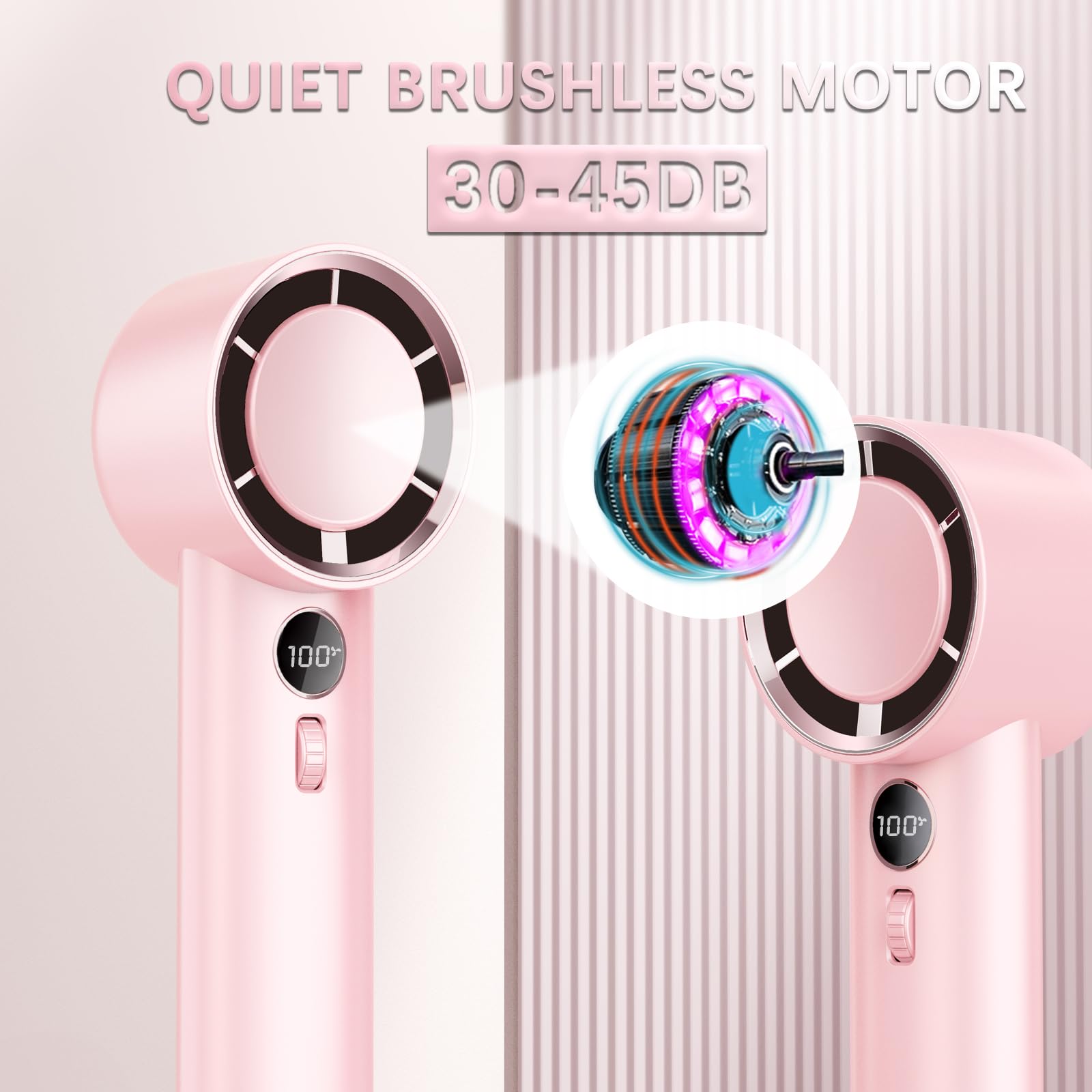 Handheld Fan,1-100 High Speed Hand Fan Adjustable Turbo Mini Fan,5000Mah Battery Operated