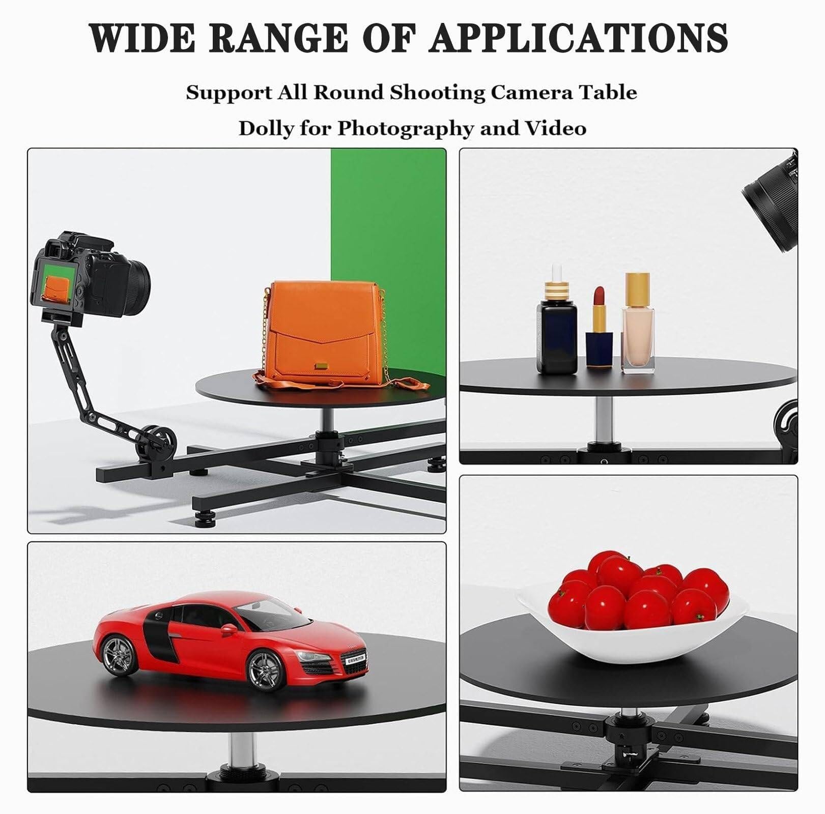 Ldmlax 360 Video Camera Rig Panoramic Rotating Platform,360 Camera Booth Video Camera Product Shot 360 Rotating Platform Rig 87X 44X13Cm