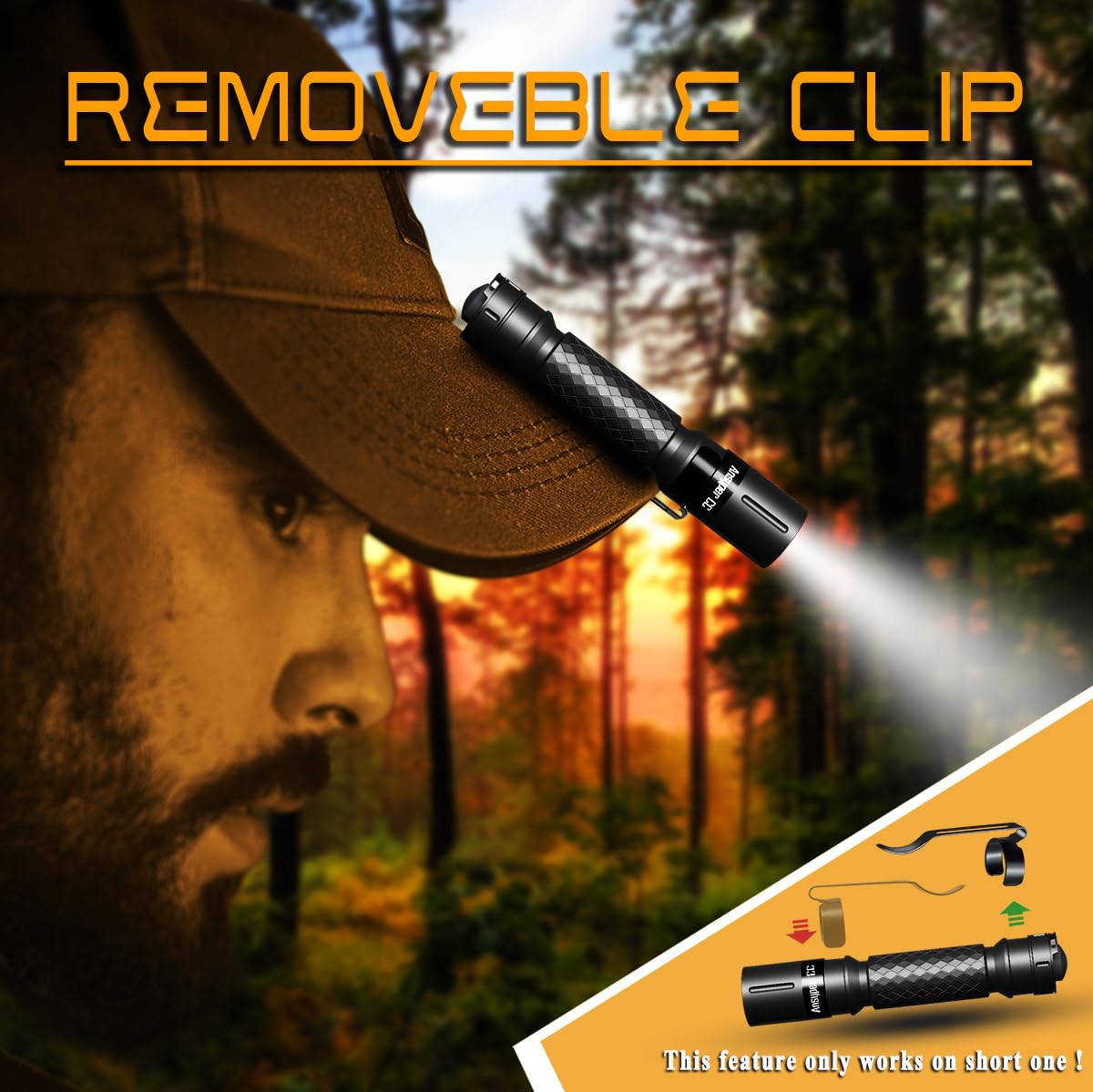 Ansyper Cc Mini Flashlight 3 Modes Small Flashlights Led Powerful High Lumens Tactical Pen Light With Clip,Slim Portable Pocket Compact Torch For Emergency Inspection Aaa Battery Water-Resistant(3.4 & 5.2 Inch)