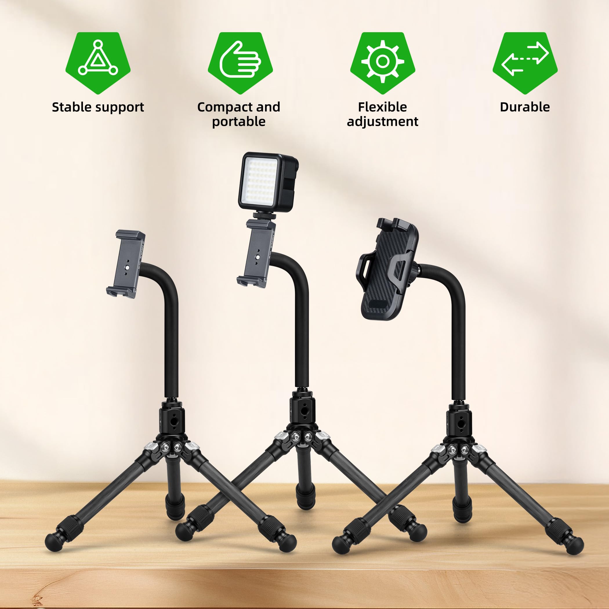 Fanaue Universal Hose For Smartphone Holder, Adjustable Camera Stand Connecting Hose With 1/4" Screws, Flexible Extension Tube For Phone Mount, Dslr, Tripods, Monopods, Photography, Vlogging
