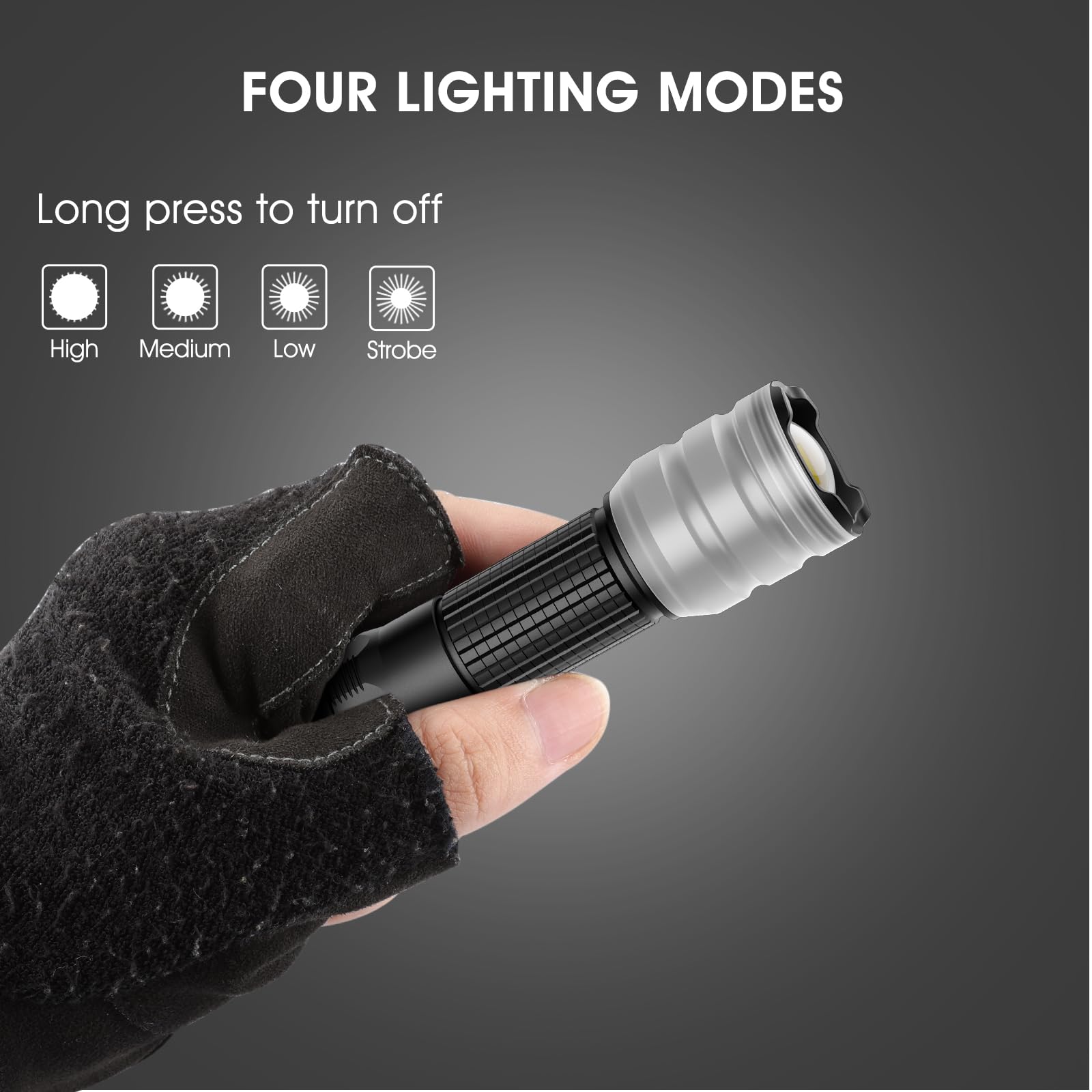 Zti Mini Flashlights 1500 High Lumens, Compact Powerful Emergency Flashlight 4 Lighting Modes, Bright Small Flashlight Rechargeable, Tail Switch Pocket Led Flashlight For Outdoor And Edc, Camping (White)