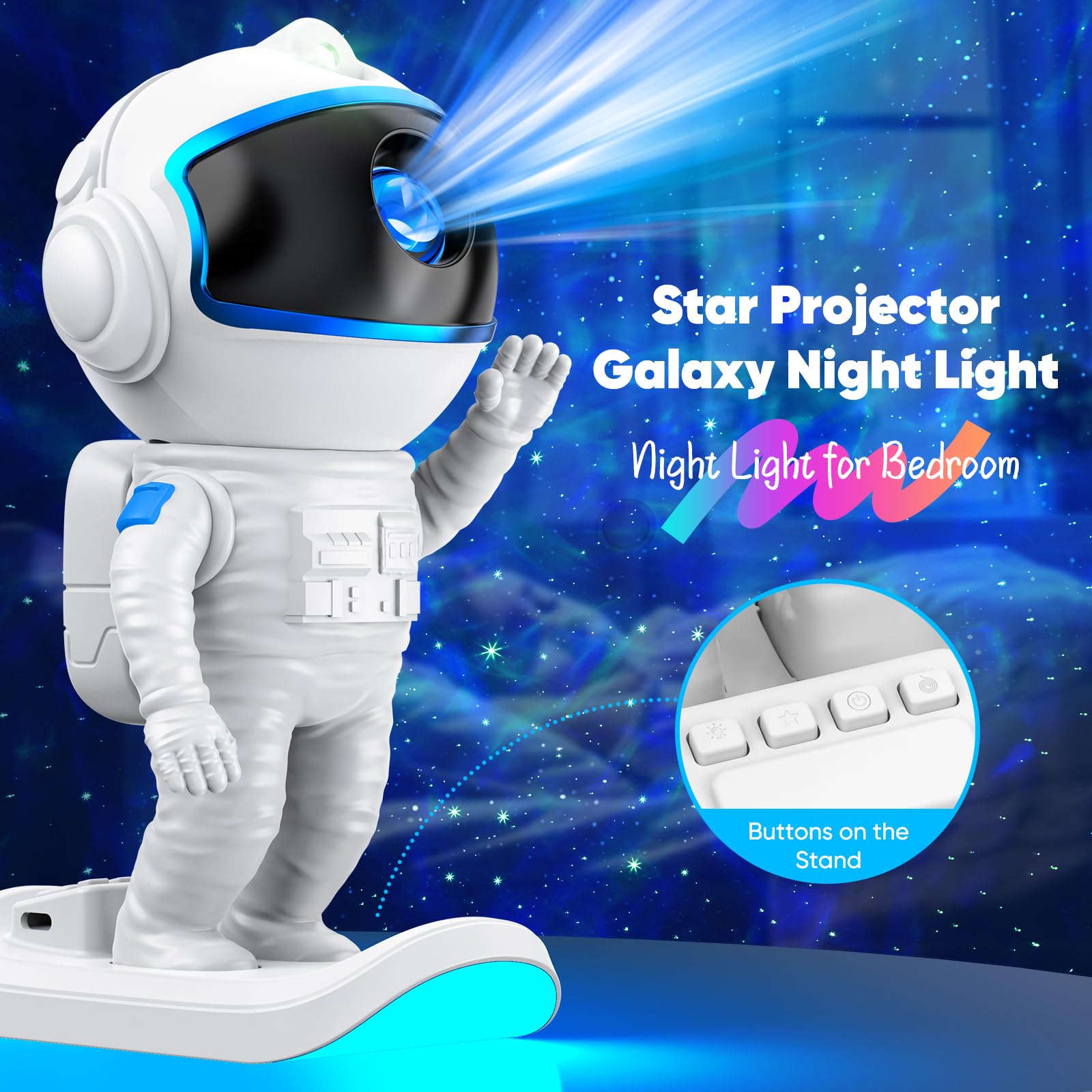 Stbands Galaxy Projector, Star Projector Night Light With Timer And Remote For Bedroom, Kids Room Decor, Adjustable Head Angle Nebula Ceiling Lamp,  For Adults, Teens, Christmas, Birthday