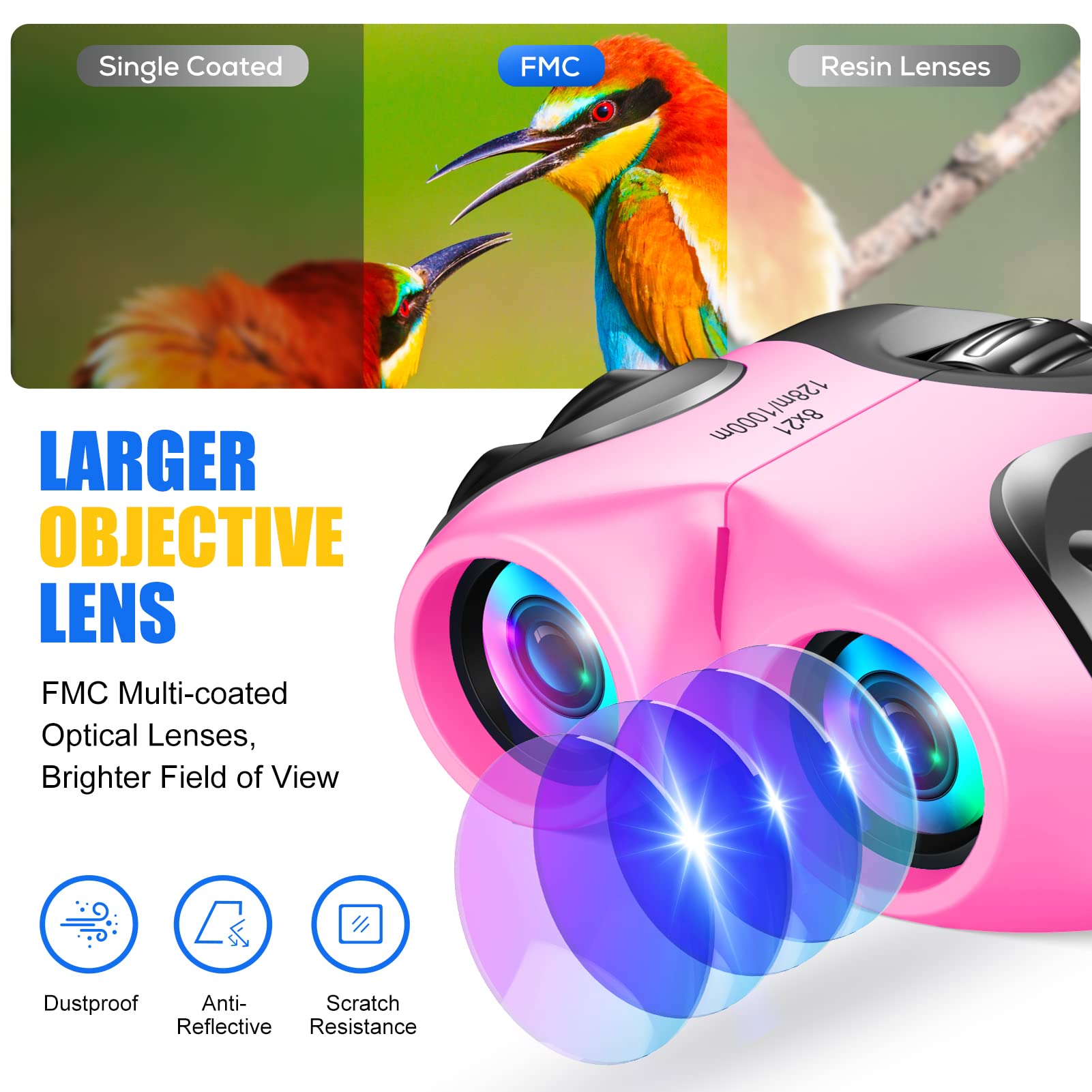 Let'S Go Binocular For Kids, Compact High Resolution Shockproof Binoculars