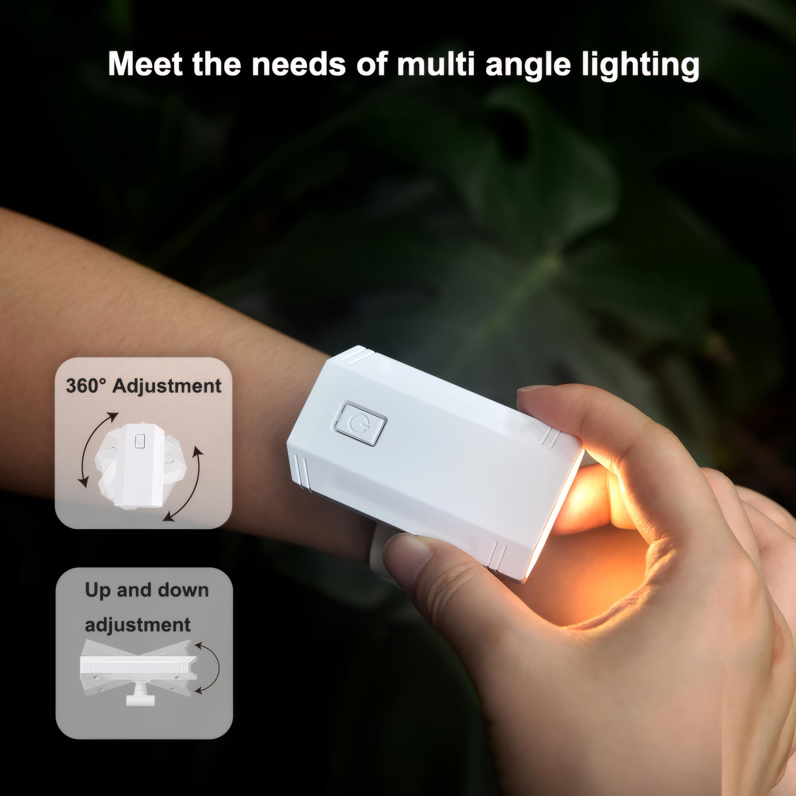 Omeet Led Wrist Flashlight, 3 Color Temperatures, 360 Degree Adjustable, Suitable For Nighttime Cycling, Running, Fishing, And Reading