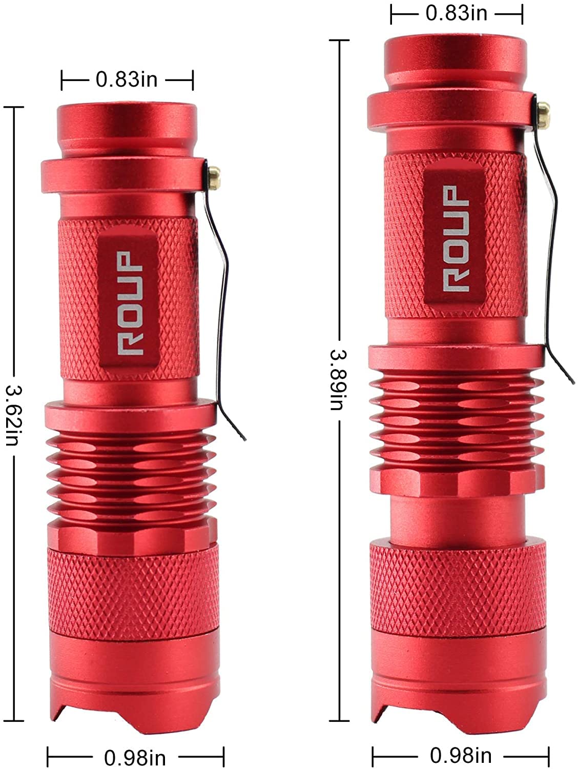 Roup 2 Pack Mini Red Light Flashlight, Zoomable Red Led Flashlight, Water Resistant, 3 Modes Red Flashlight Torch For Night Vision, Astronomy, Aviation, Night Observation And Outdoor Activities