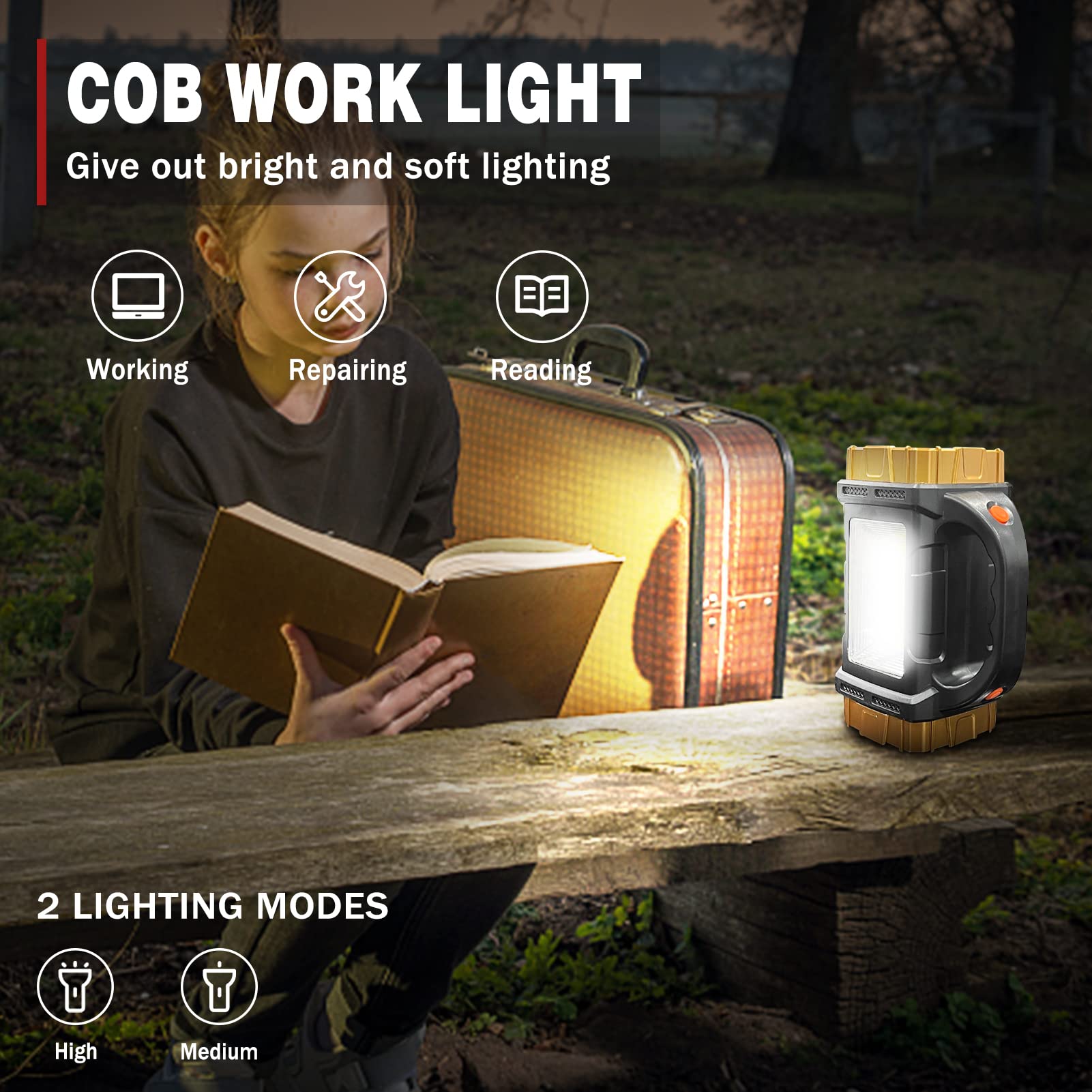 Civikyle 2-Pack Solar Flashlights High Lumens Rechargeable Outdoor Waterproof Spotlight Led Work Light Searchlight Lantern For Camping Emergencies
