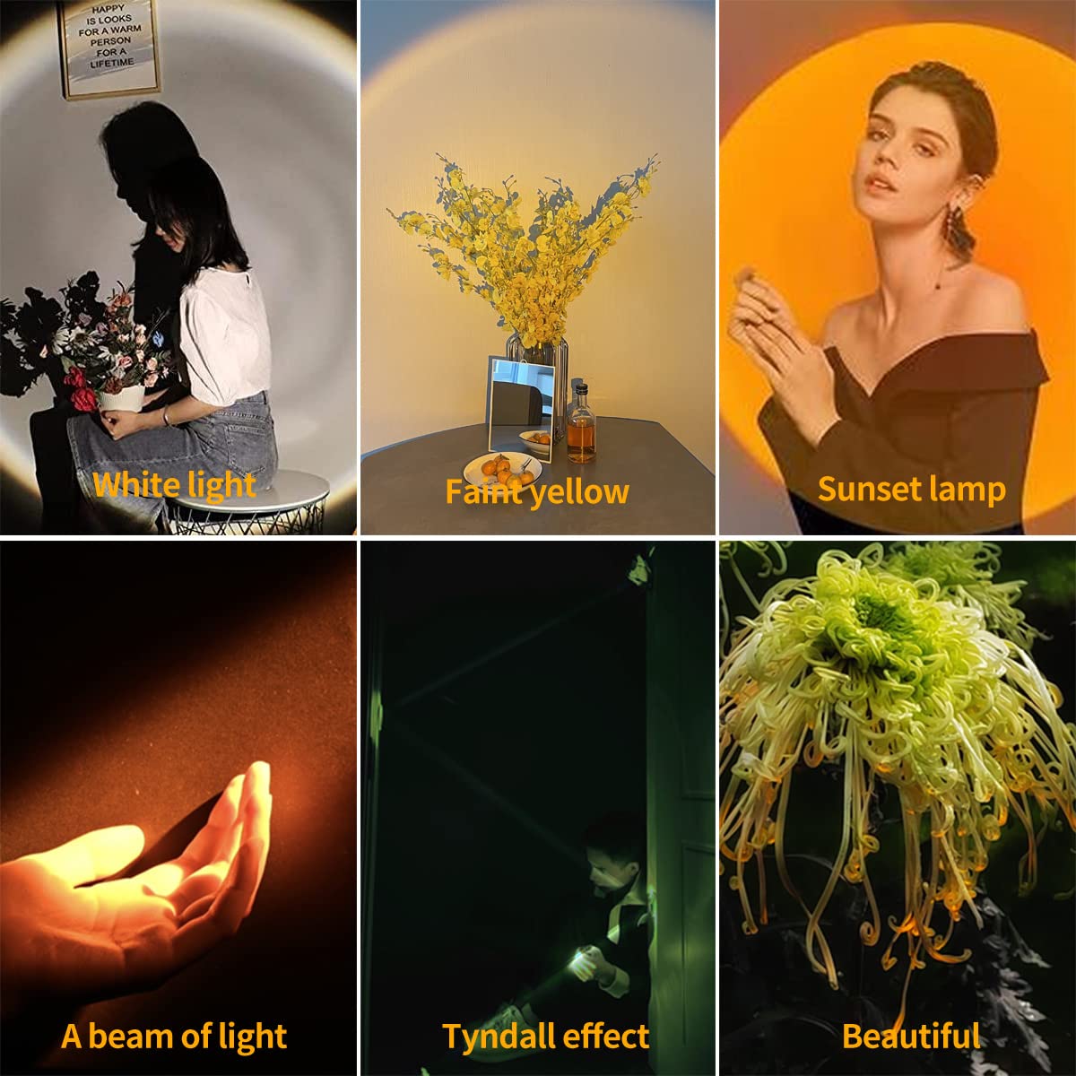 Yzyoe Led Rechargeable Amber Flashlight ，Photography Fill Light，1800K Warm Light For Eye Care, Sleep Aid，3 In 1 White Light And Yellow Light And Amber Lamp.