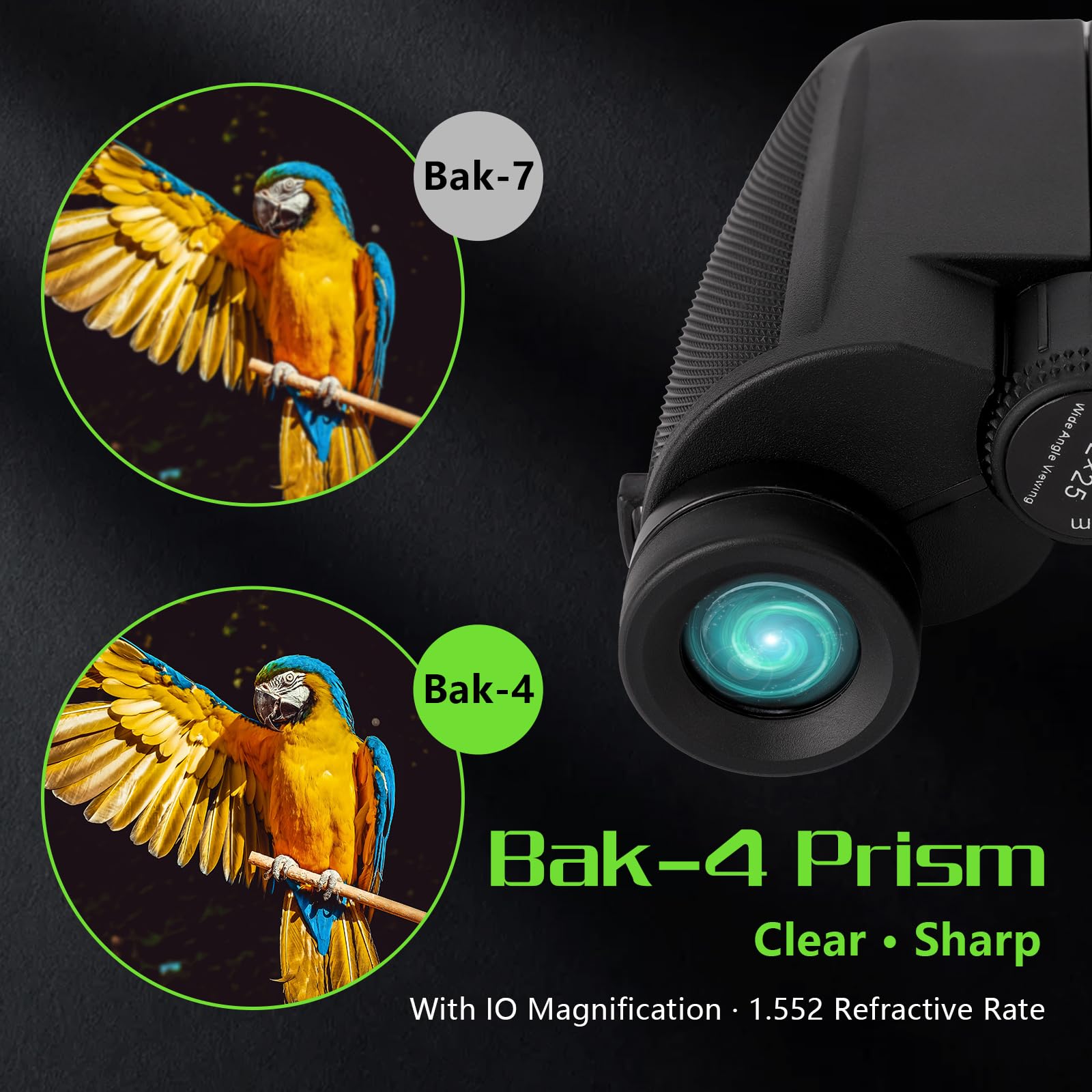 Abaokai 12×25 Compact Binoculars For Bird Watching, Easy Focus Binoculars For Kids Adults,The For Bird Watching And Hunting Enthusiasts Camping Stuff For Kids(Black)