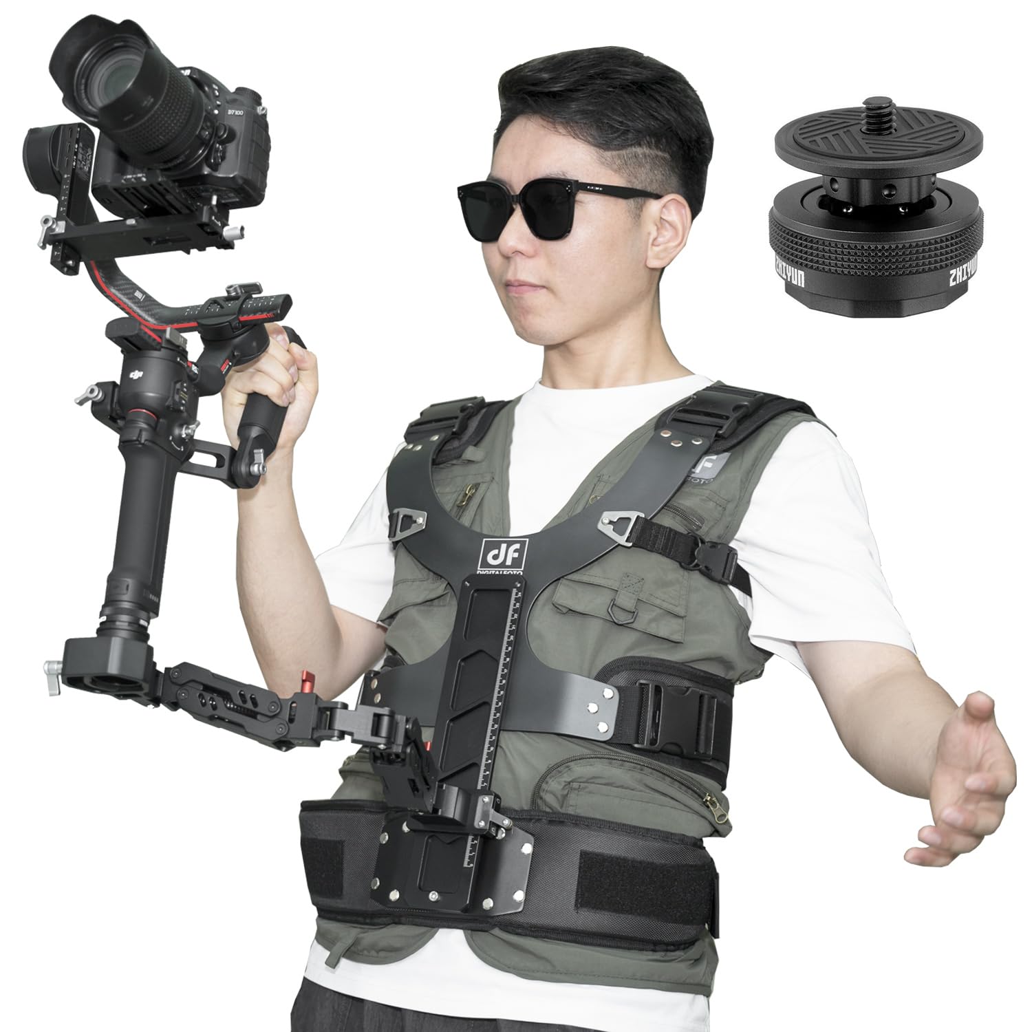 Difesuro Df Digitalfoto Thanos Gimbal Support Vest Rig System,Filmmakers Kit Portable Steadycam Axis Compatible With Dji Rs4/Pro/Mini/Rs2/Rs 3/Mini,Zhiyun Crane For Videographer Smoothing Footage 4.4-11 Lbs
