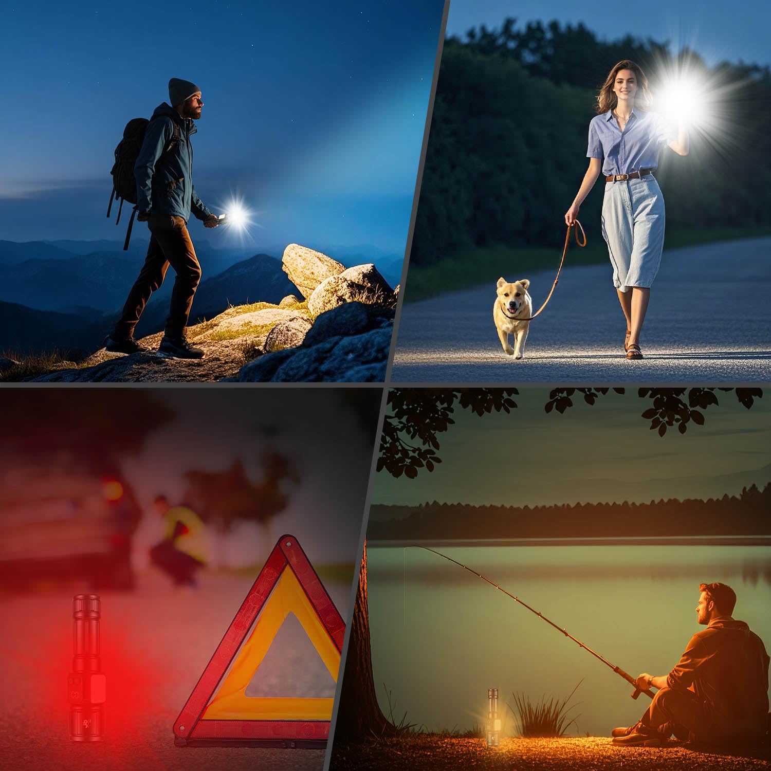 Jay-Park Flashlights High Lumens, Rechargeable Flashlight 1000,000 Lumens With Magnetic, Bright Flash Light 9 Modes With 5000 Mah Battery, Tactical Flashlight For Camping, Hiking, Dog Walking