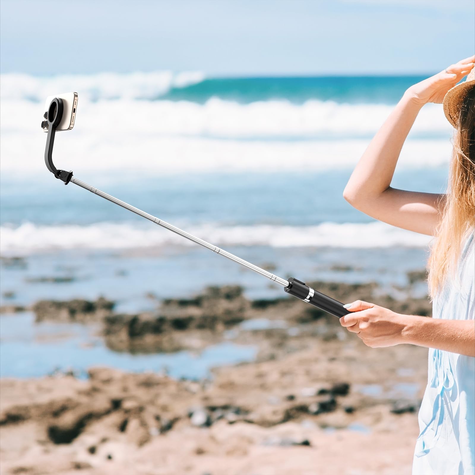 E-Tree Magnetic Selfie Stick Tripod For Magsafe Iphone, 67" Cell Phone Tripod Stand With Remote