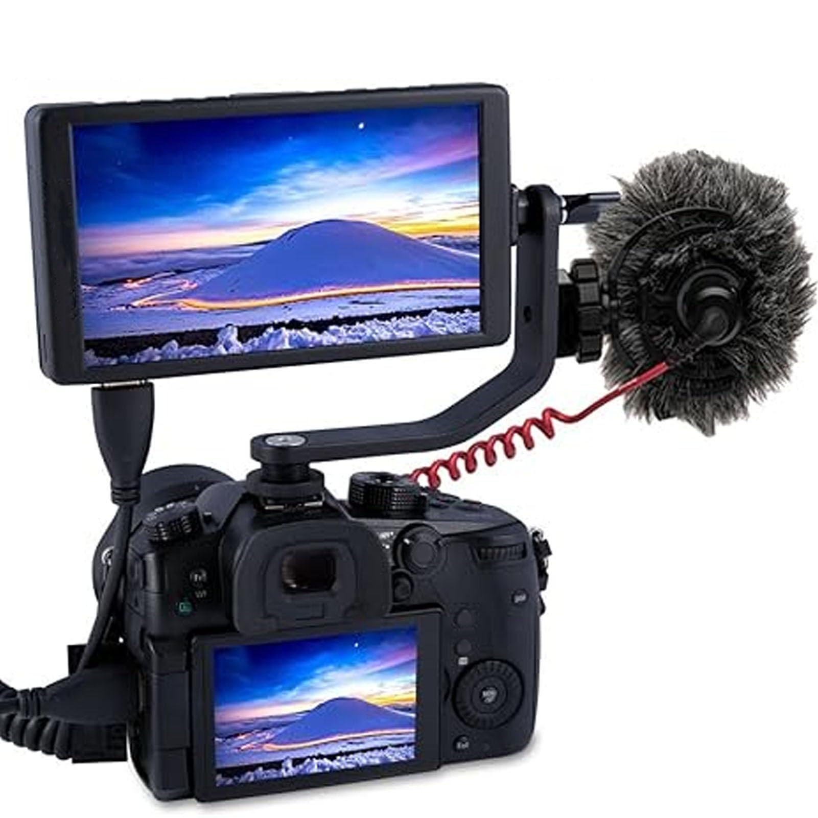 Gowenic Tilt Arm For Feelworld F5 F570 S55 Fw568 5 Inch 5.5 Inch 5.7 Inch 4K Hdmi On Camera Field Monitor Mount On Dslr Stabilizer Gimbal Crane Rig, 360 Degree Rotation