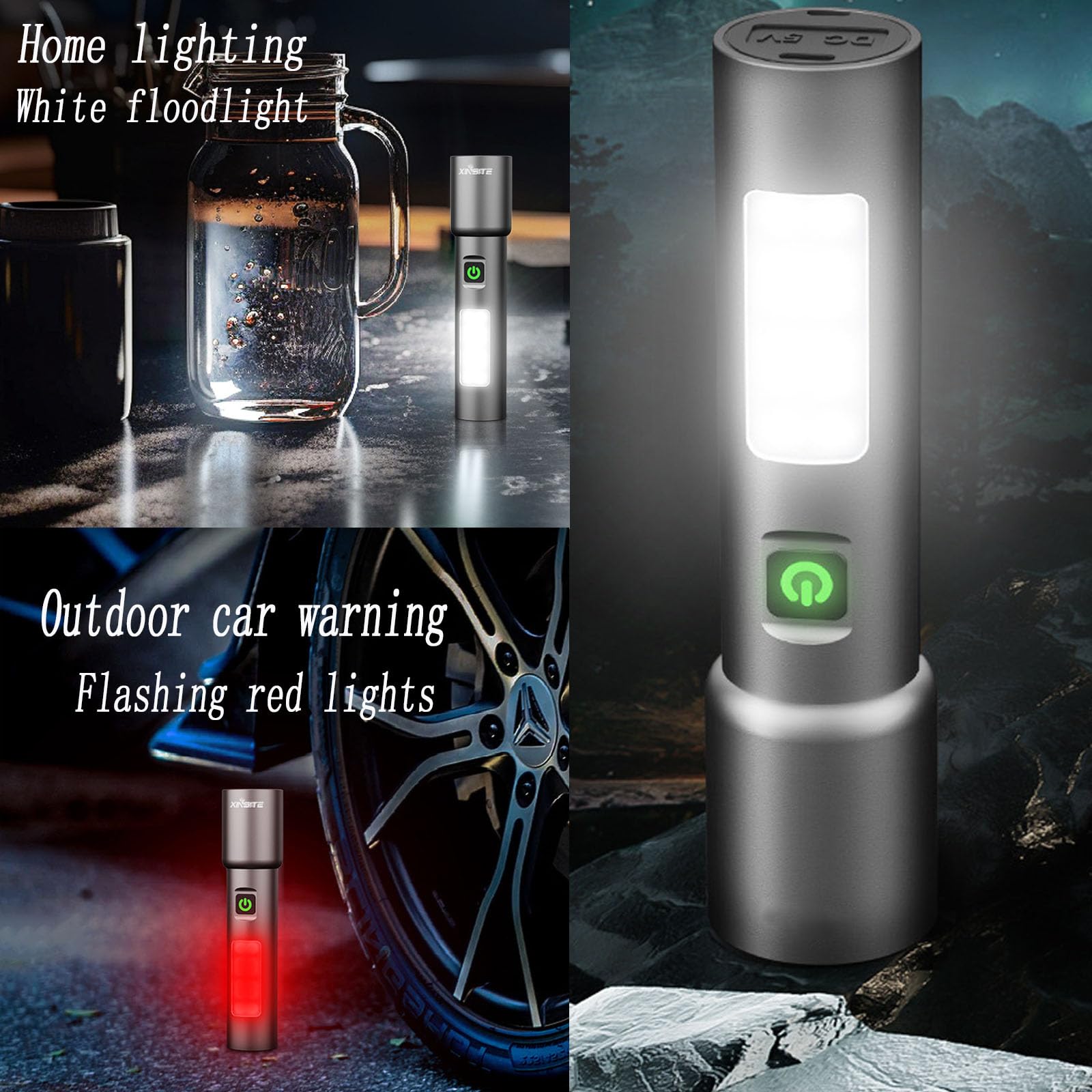 Fetnhu Ultra-Bright Zoomable Flashlight,Copenrain Flashlight,Led Rechargeable Utility Flashlights High Lumens,Super Bright Waterproof Zoomable Emergencies Handheld Spotlight For Camping (2Pcs)