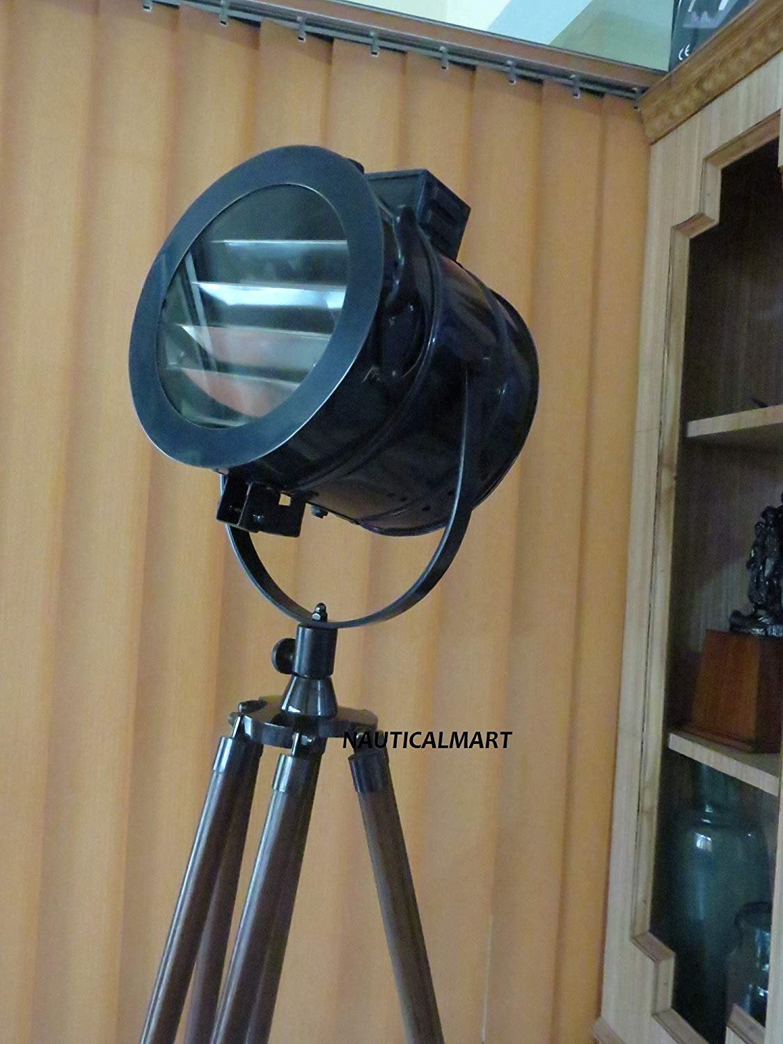 Nauticalmart Photographer'S 72" Antique Solid Aluminium Brown Tripod Floor Lamp