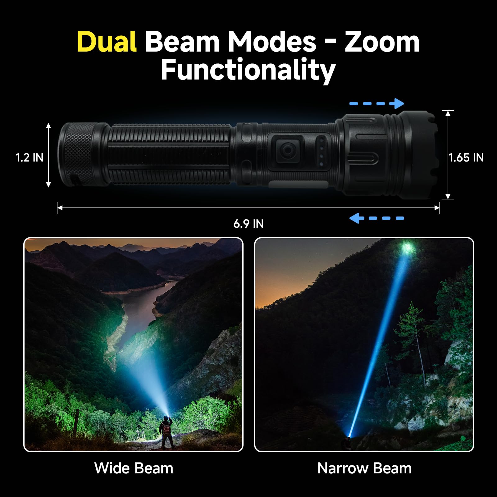 Wisafoi 3 Pack High Lumens Rechargeable Tactical Flashlight, 990000Lm 7 Modes Led Flashlights, Powerful Handheld Flashlight With Waterproof Aluminum Body For Emergency Camping Home, Power Bank Function