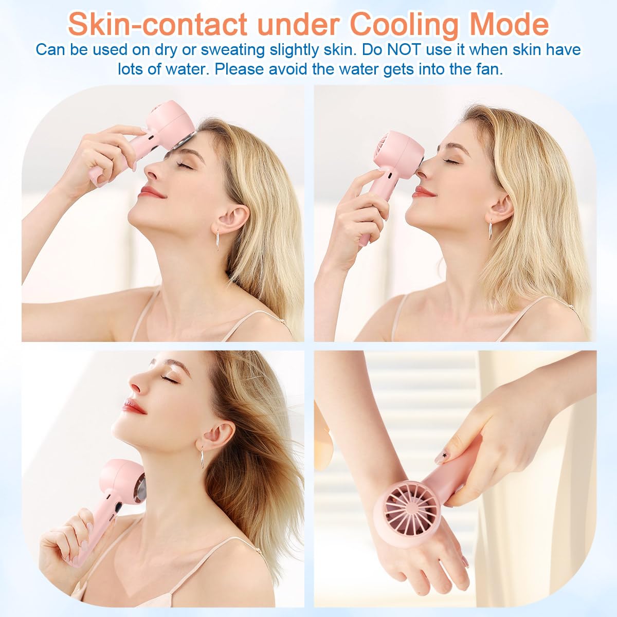 Elzo Portable Handheld Turbo Fan With Ice Cooling 5000Mah, 2 In 1 Hand Fan, Pocket Mini Desk Fan