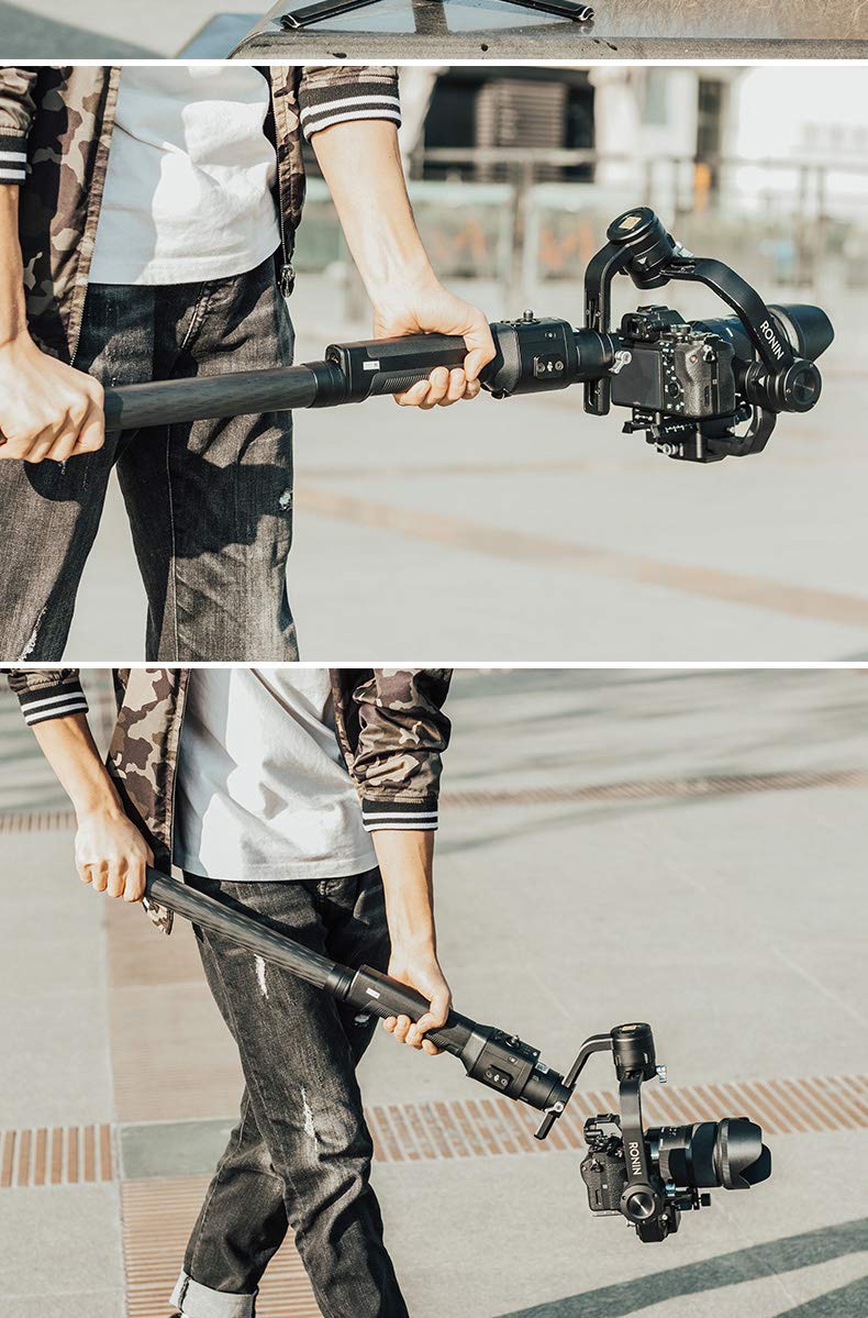 Atoptek Gimbal Extension Pole Carbon Fiber Rod Monopod Stick Lightweight 1/4'' 3/8'' Thread For Dji Ronin S/Sc, Osmo Mobile 3, Zhiyun Crane 2 V2, Moza Aircross, Feiyutech, Dslr Camera, Stabilizer