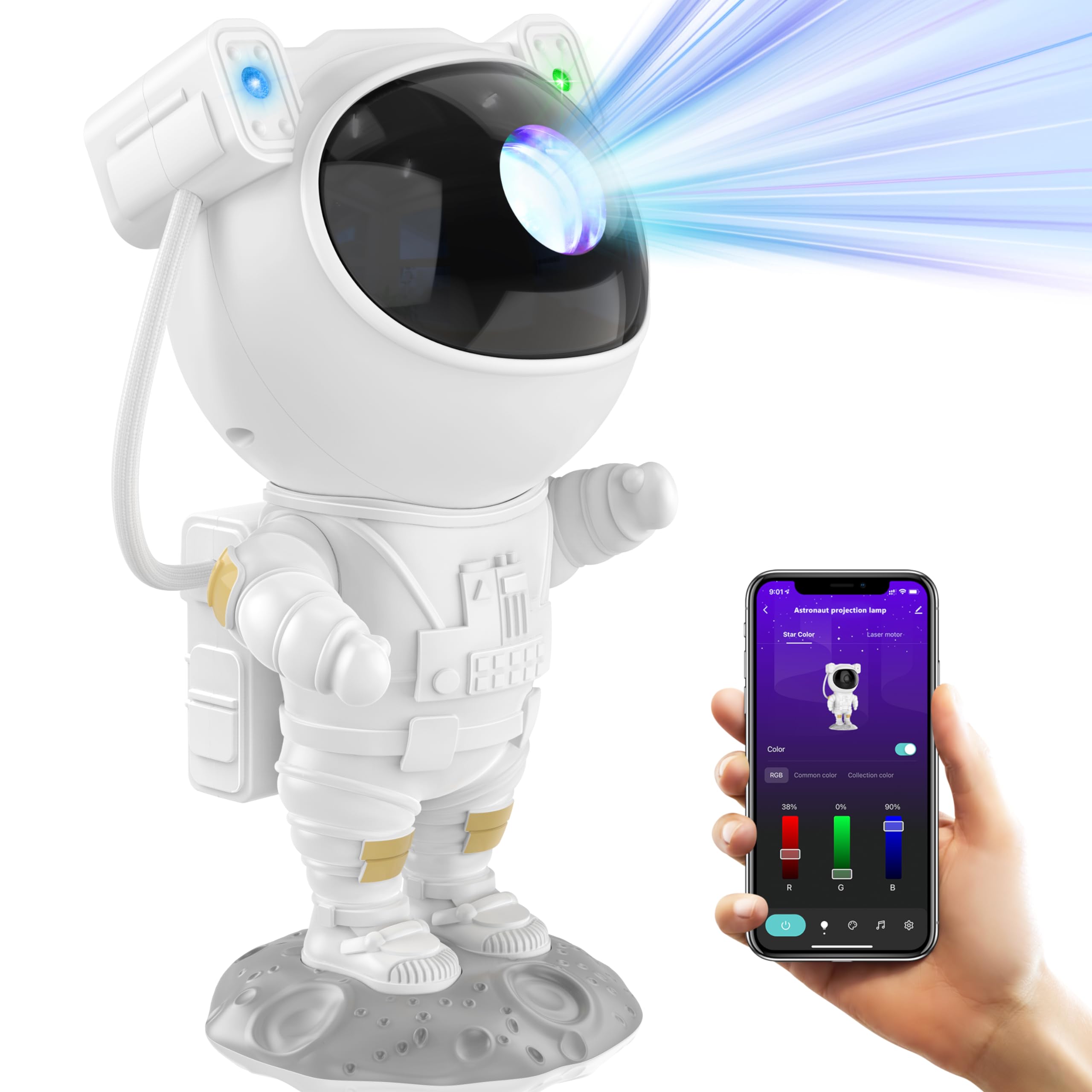 Joyradia Astronaut Star Projector Galaxy Night Light (App Control),Cosmic Spaceman Projector, Led Nebula Ceiling Lamp With Astronaut Theme (No Remote)