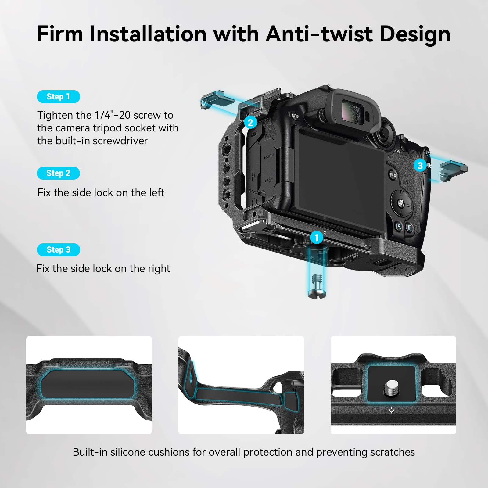 Smallrig R7 Cage For Canon R7, Aluminum Alloy R7 Cage With Quick Release Plate For Arca Stand, Cold Shoe, Nato Rail And Threaded Holes, Formfitting Camera Cage Video Rig For Canon R7-4003