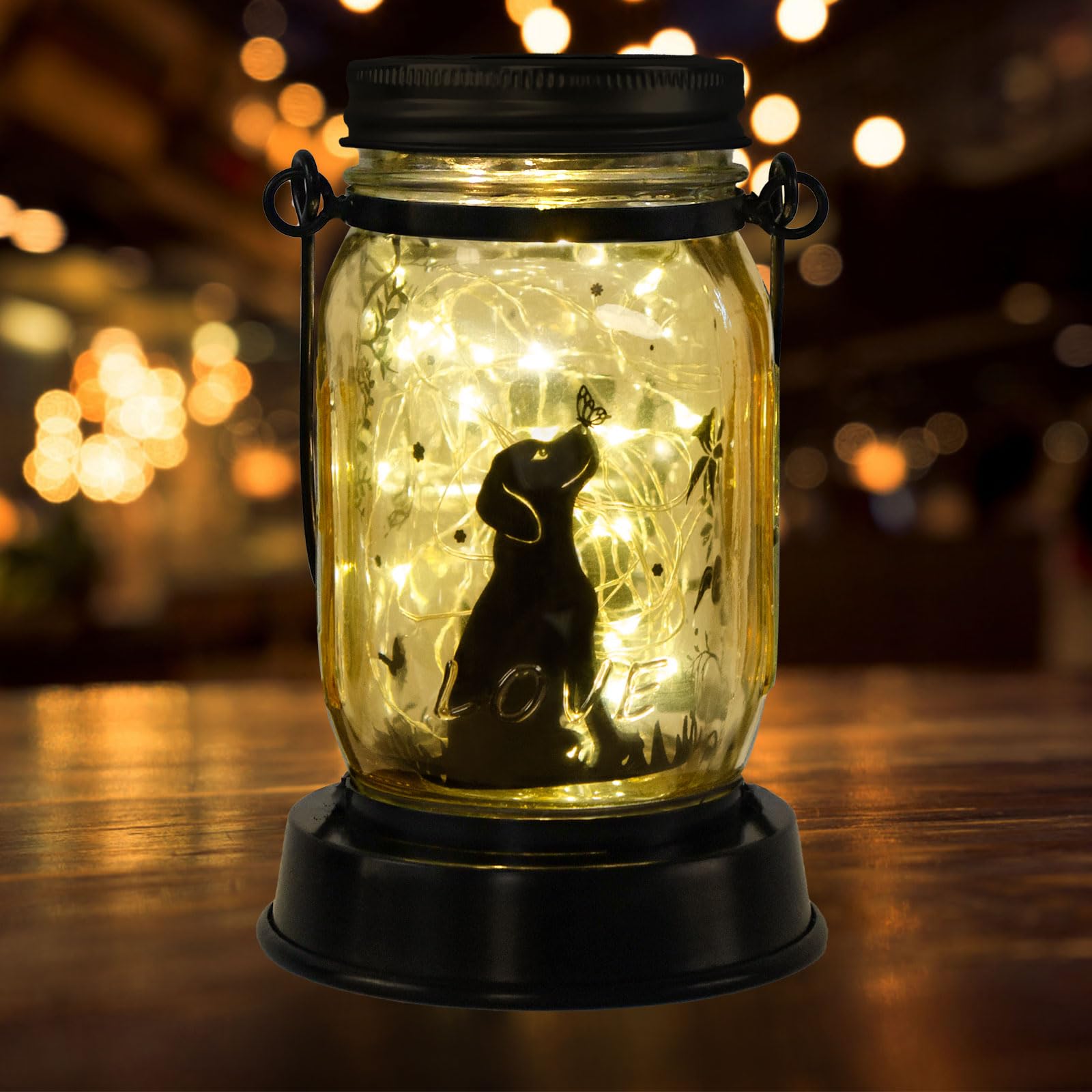 Shangtianfeng Dog Solar Lanterns Mother Day Gift Outdoor Garden Hanging Solar Lights Dog Lover  For Women, Memorial  Fairy Lights For Patio Yard Lawn Outside Decor Lamp