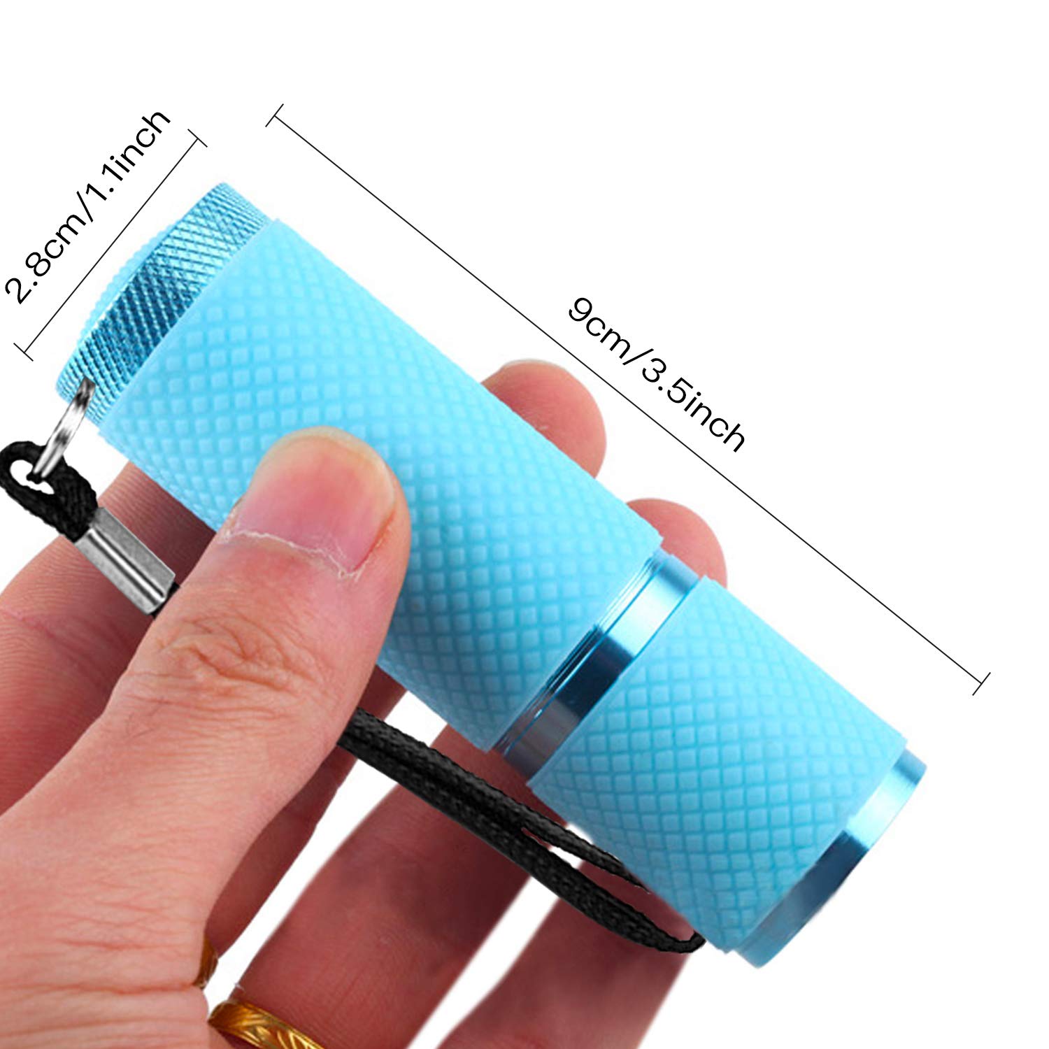 Rocutus Led Flashlight,4 Pack Small Glow Flashlights Mini Led Flashlights Rubber Coated Flashlights With 9 Led Lights,Portable Handy Lights For Camping, Hiking, Indoor,Nail Gel Dryer