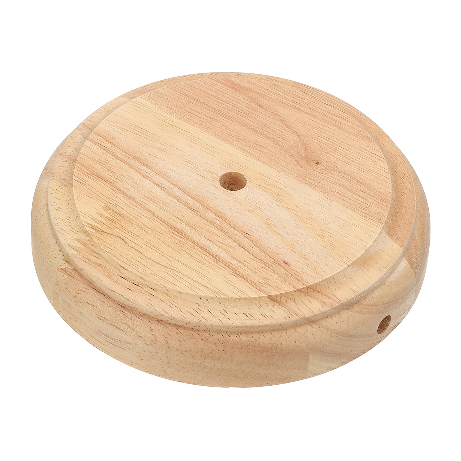 Patikil 5.5" X 1.3" Wooden Lamp Base, Round Solid Wooden Base Wood Desk Lamp Display Stand Replacement For Bedroom Bedside Table Lamps Diy
