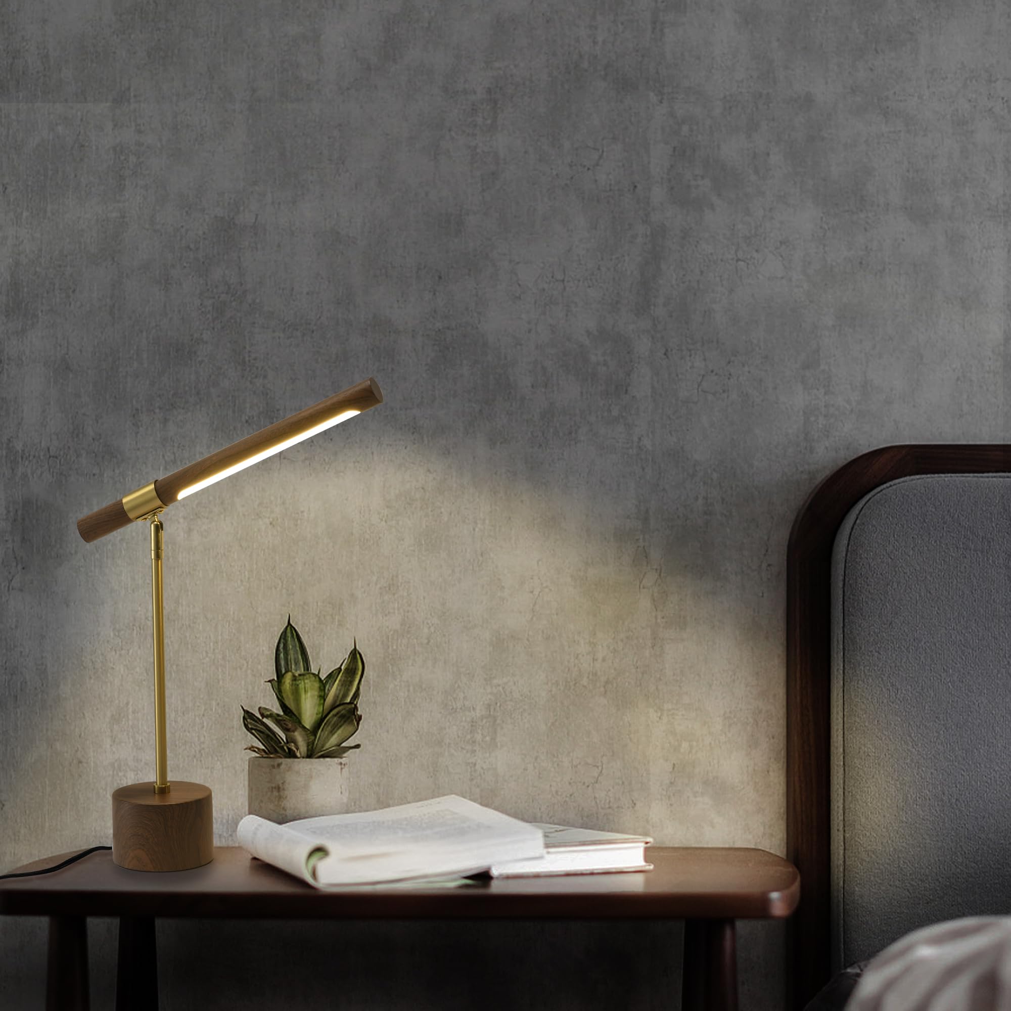 Poiaeusant Adjustable Modern Table Lamp Led Touch Control Reading Table Lamp Thick Base Folding Swing Arm Table Lamp 3 Color Modes Dimmable Metal Table Lamps