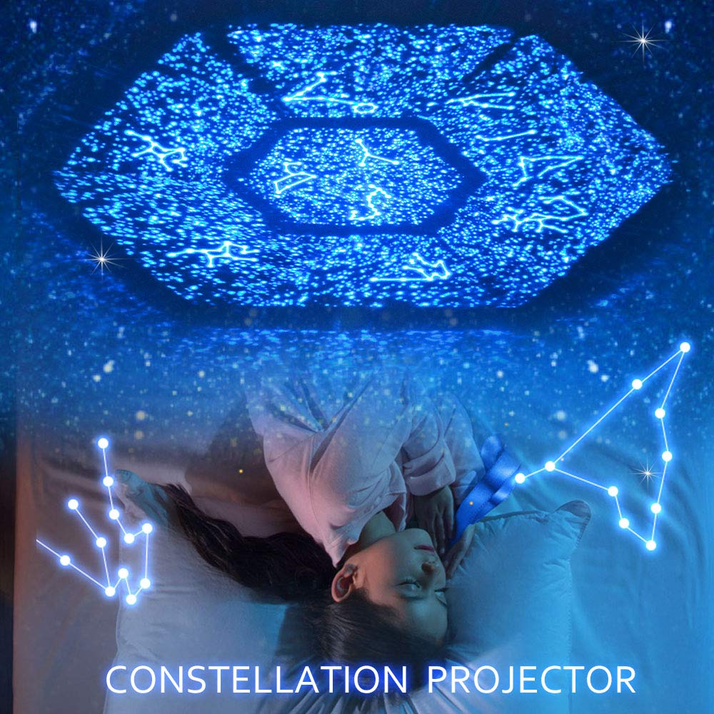 Stars Lamp Star Night Light Projector For Kids,360°Rotating,Usb Cable Star Peojector Lamp For Decorating Birthdays, Christmas Party, Best  For Baby’S Bedroom