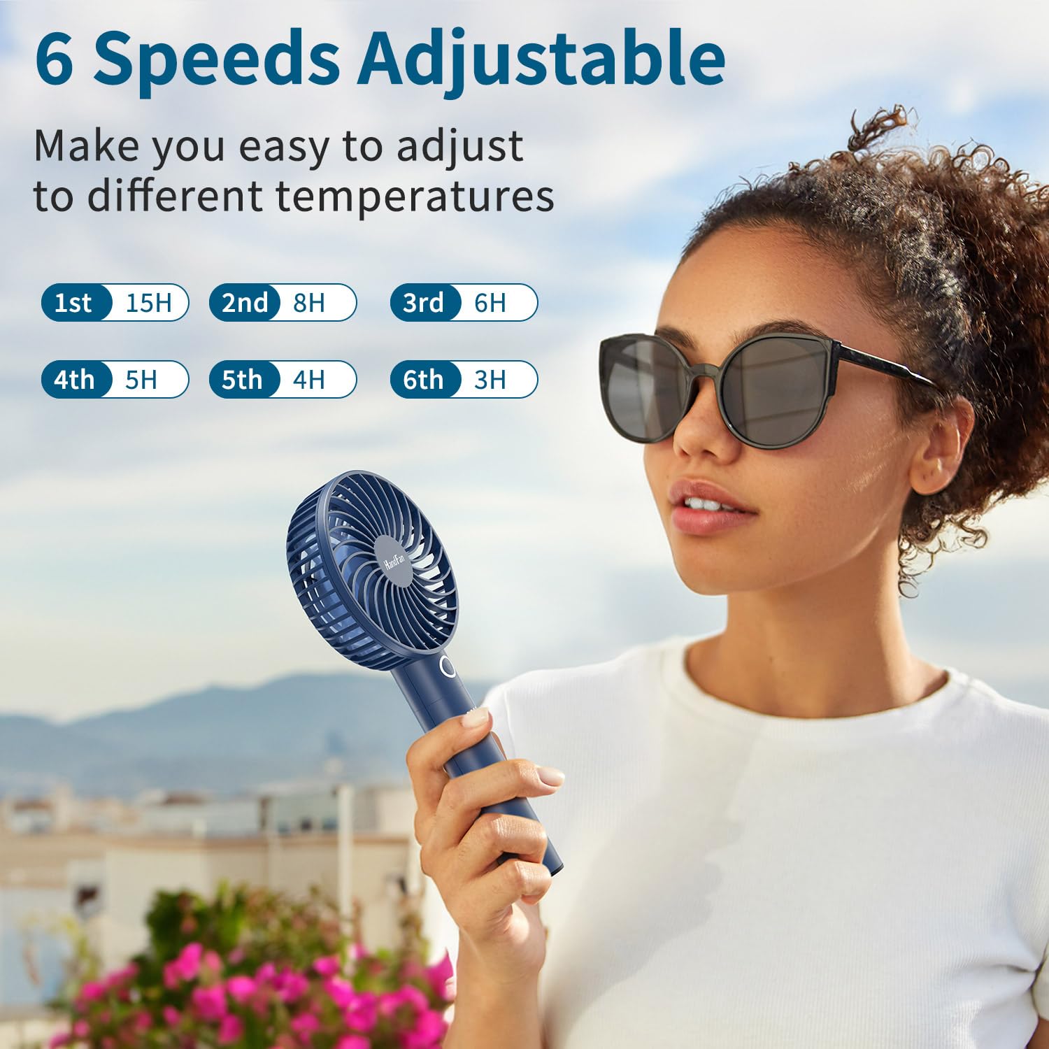 Handfan Mini Handheld Fan With Portable Charger, Rechargeable Personal Hand Fans For Women
