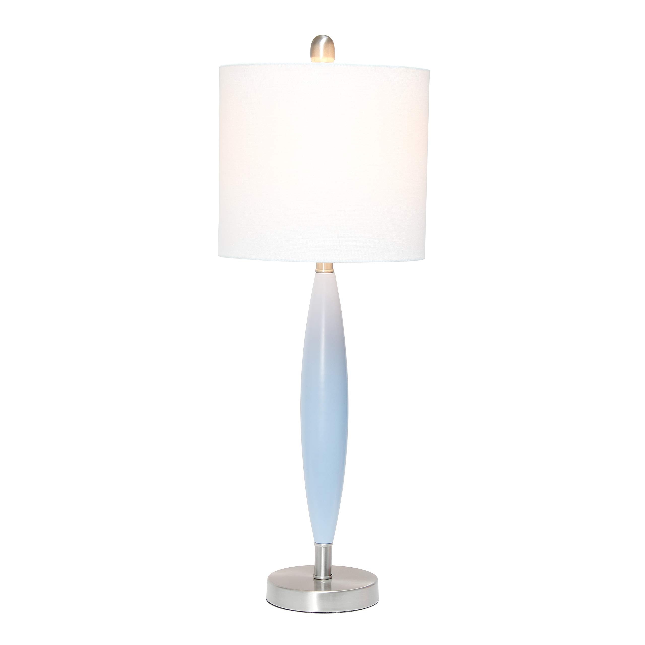 Lalia Home Stylus Table Lamp With White Fabric Shade (Blue/White Shade)