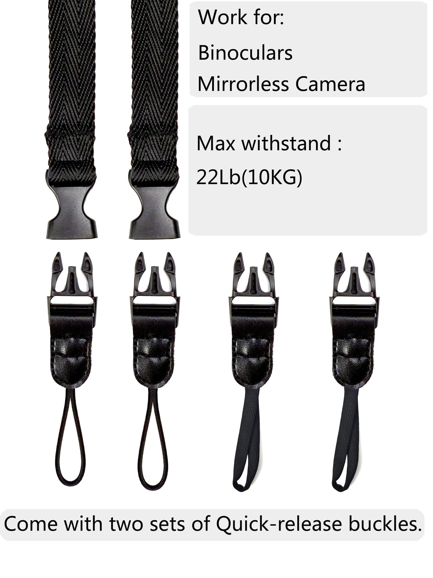 Chmete Camera Neck Strap/Thin Washable Soft Camera Strap Or Binoculars Strap,39 Inch,Black