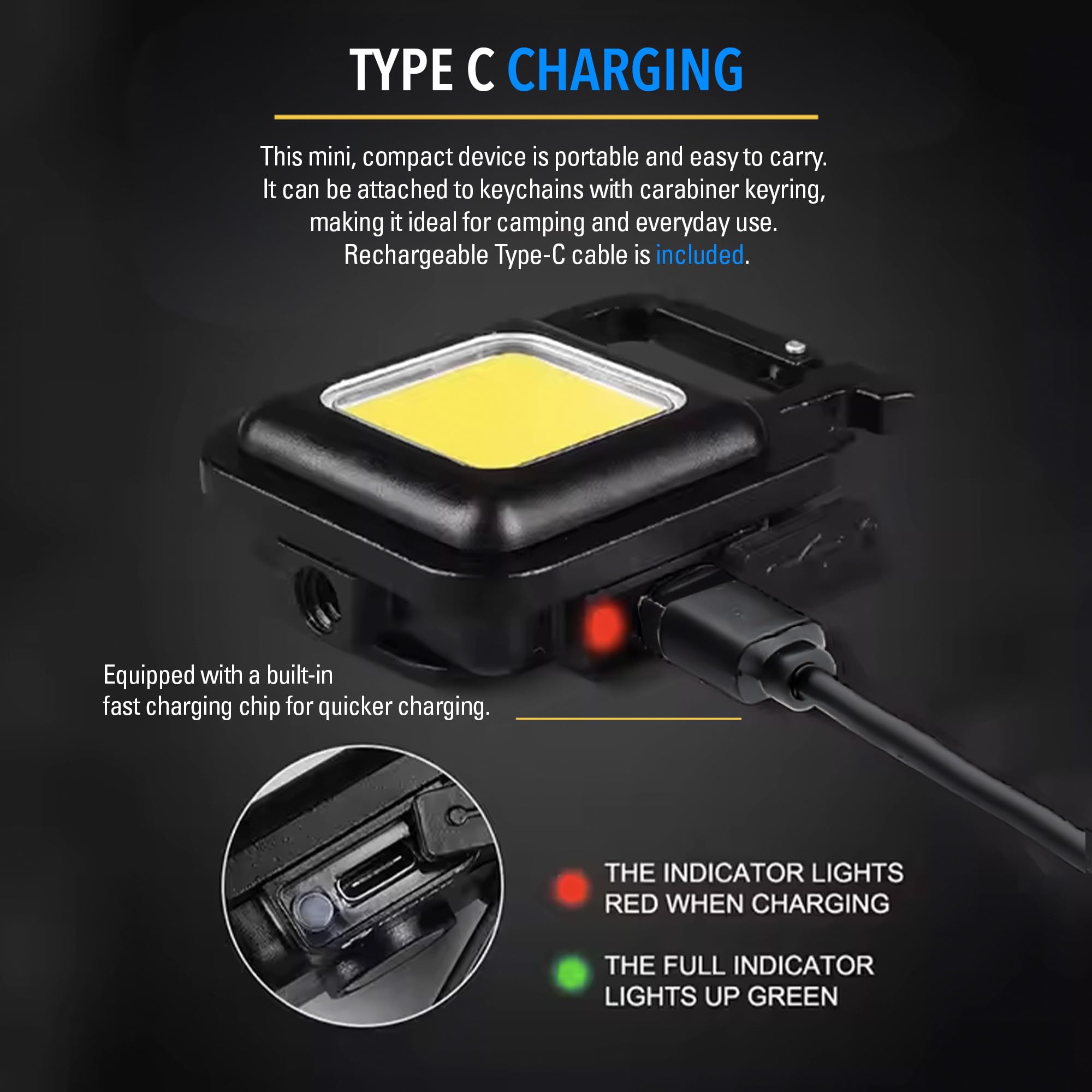 Commercial Lighting Technologies Clt Cob Led Mini Keychain Flashlight – 3 Modes, Emergency Light With Magnetic Base, Bracket, And Bottle Opener For Hiking, Fishing, Camping, And Outdoor Adventures