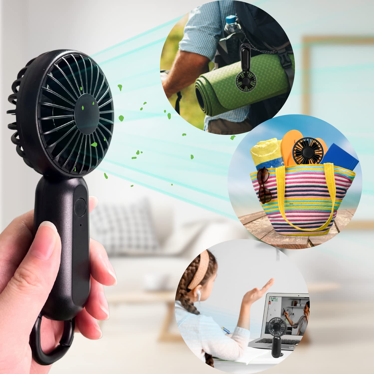 Handheld Fan-Mountaineering Portable Mini Usb Fan,Hangable Portable Folding Pocket Fan