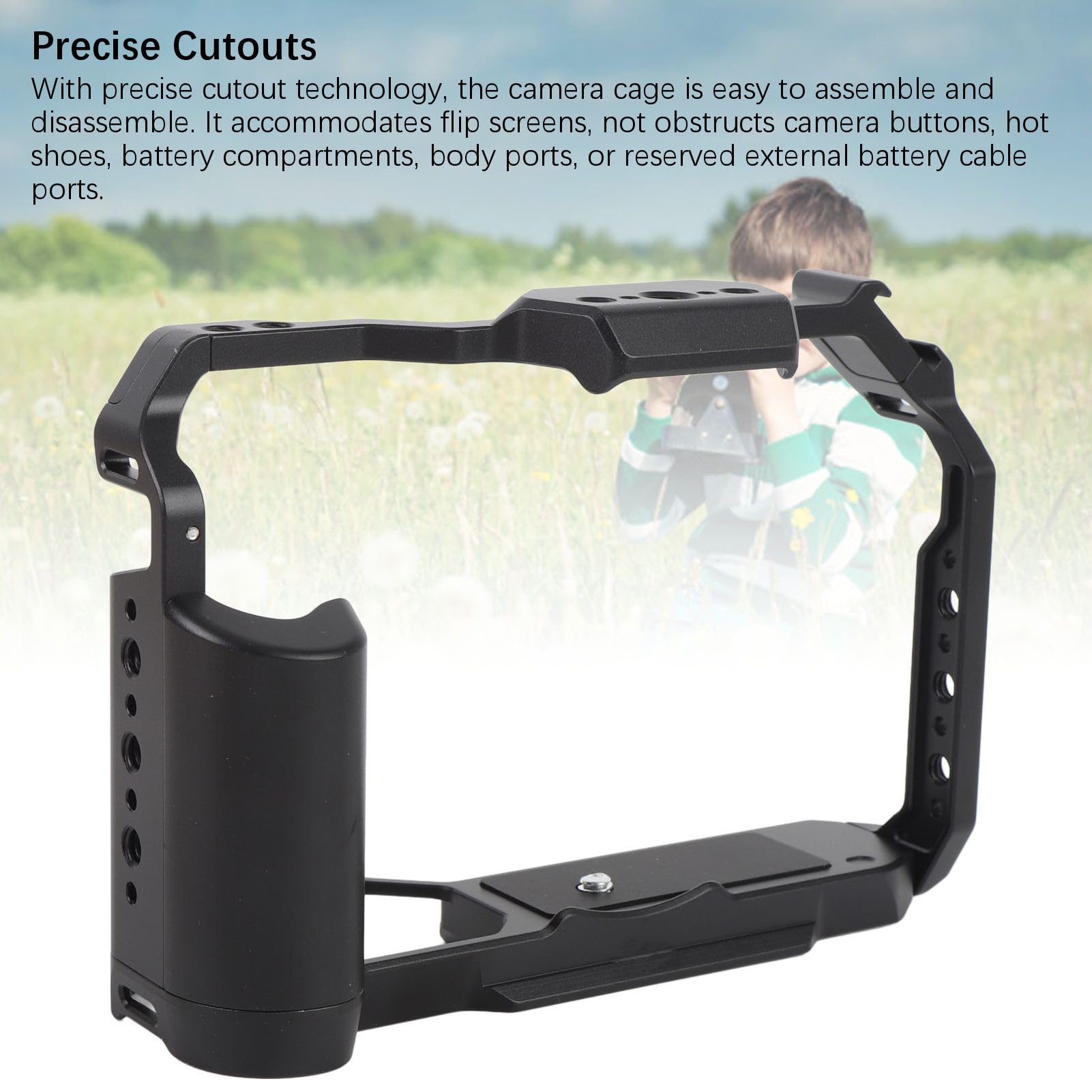 Ciciglow Camera Cage For Zf, Aluminum Alloy Camera Rig Cold Shoe And 1/4 3/8 Screw Mouting, Camcorder Stabilizer Extension Cage, Video Filmmaking Stabilizer Rig