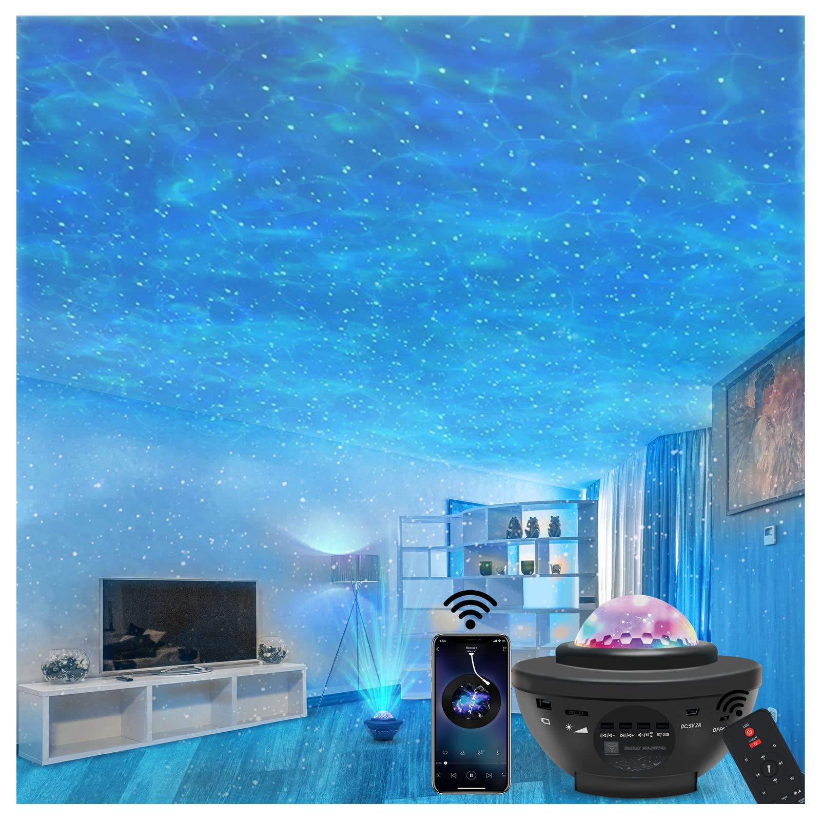 Easeking Galaxy Projector, 3 In 1 Star Projector Galaxy Light Projector For Bedroom With Remote Bluetooth Speaker Dynamic Starlight Projector Galaxy Night Light Projector For Room Decor Birthday Christmas 