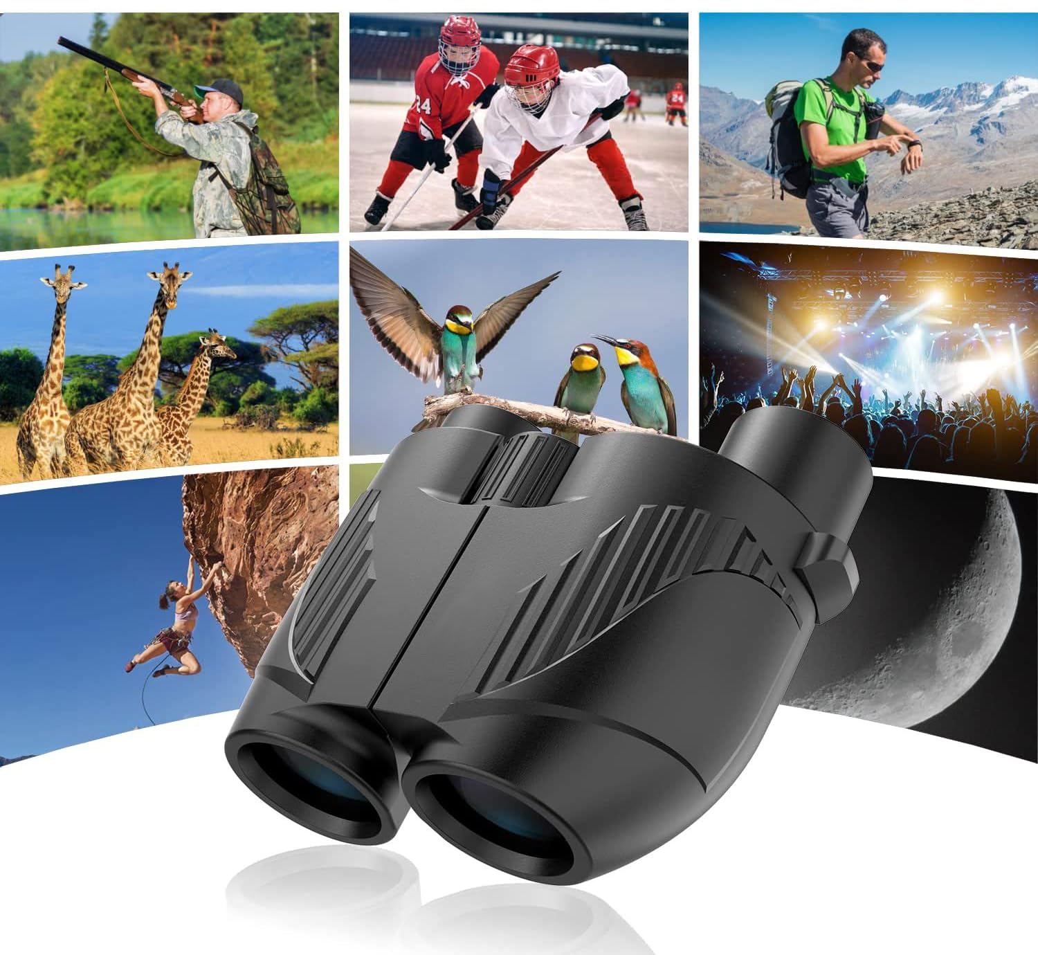 Pokanic Binoculars High-Resolution 12 X 25 Optics Clear Vision Compact Size Outdoor Camping, Travel, Hiking, Bird Watching, Adventure, Education, Wildlife, Nature Exploration