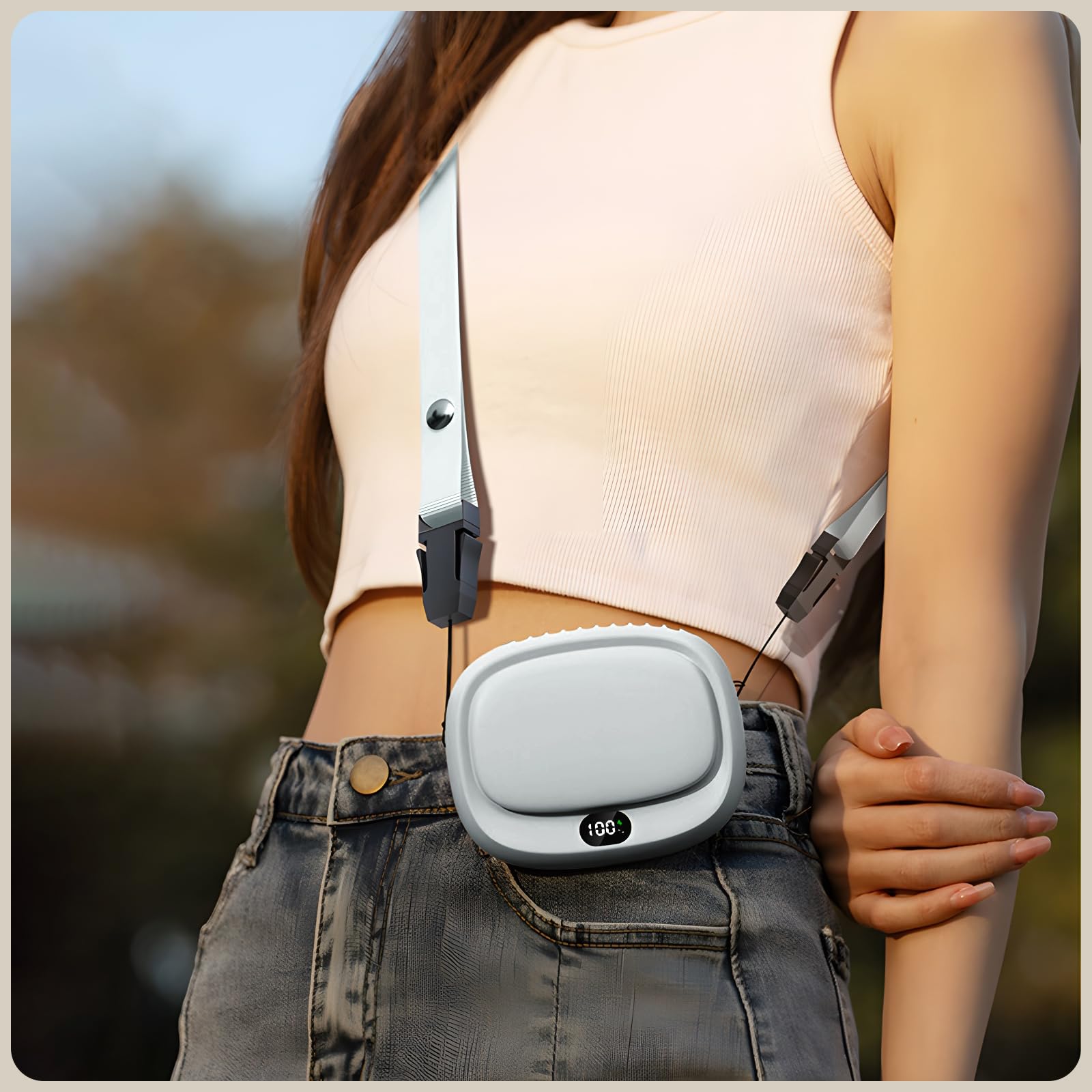 Portable Neck Fan, Handheld Mini Fan, Personal Fan Usb Rechargeable, 5 Speed Adjustable