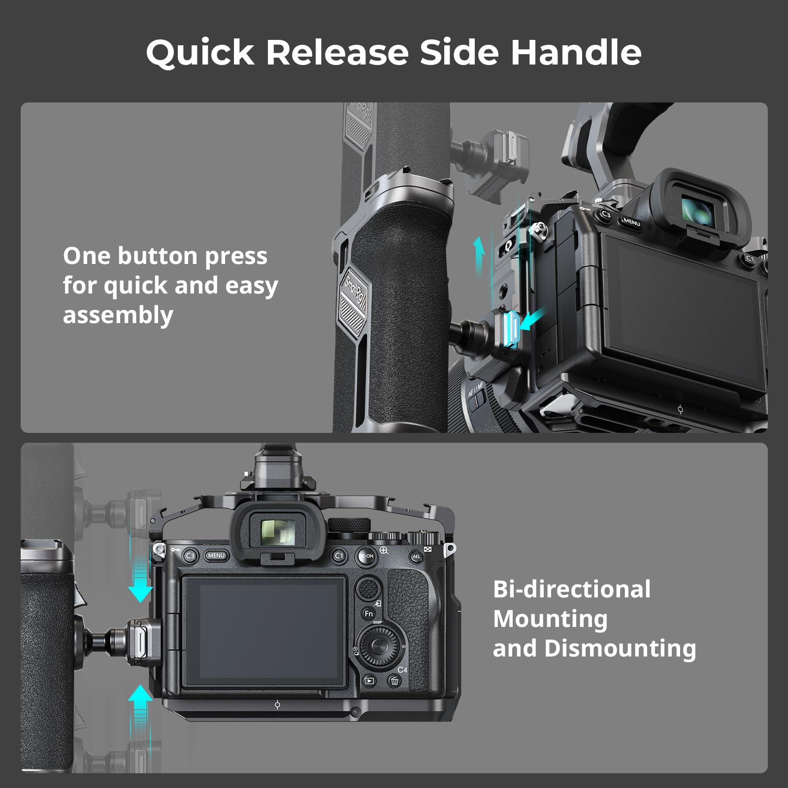 Smallrig R5 / R5 C / R6 Cage And Quick Release Rotating Side Handle With Integrated Nato Rail